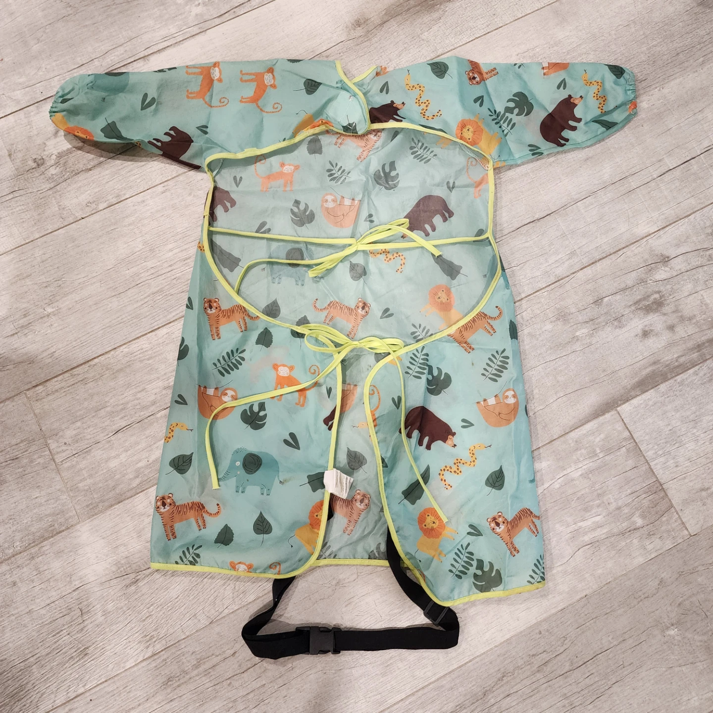Baby Bib Smock with Sleeves - Animal Print - photo 2