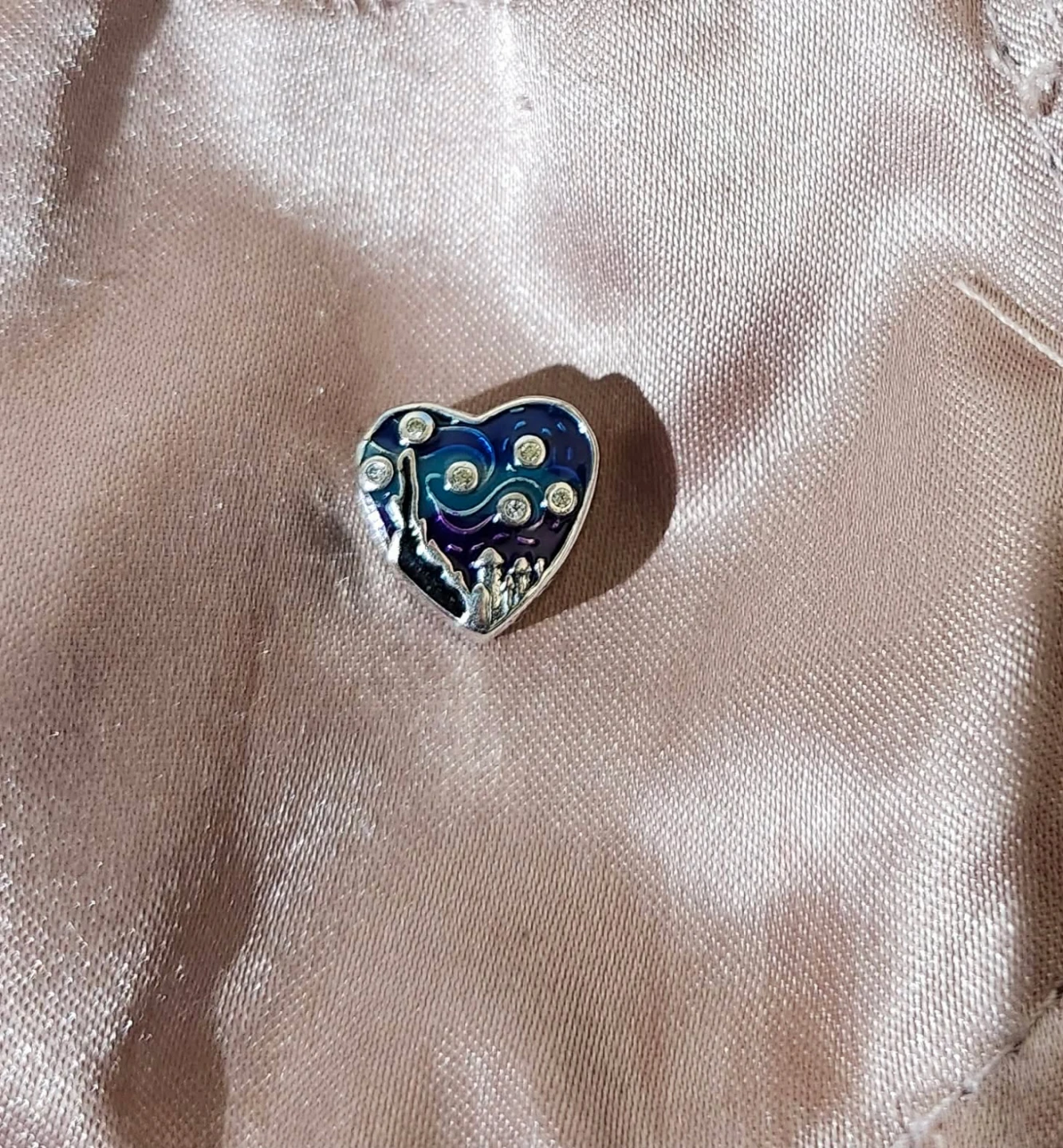 Heart-Shaped Starry Night Charm - photo 2