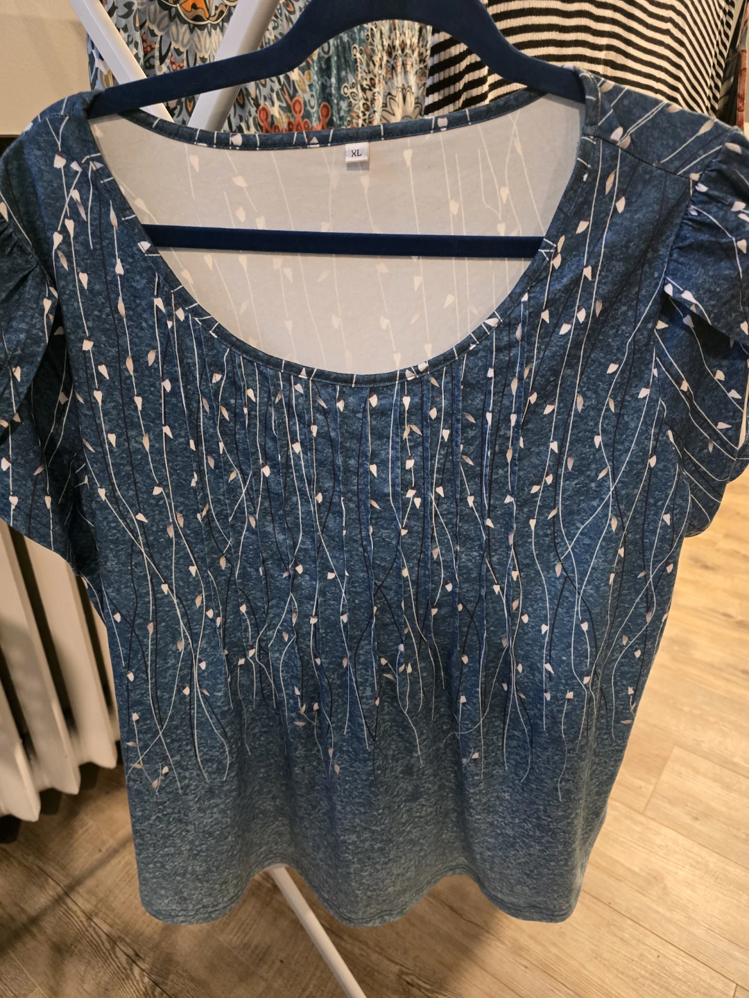 Blue patterned t-shirt