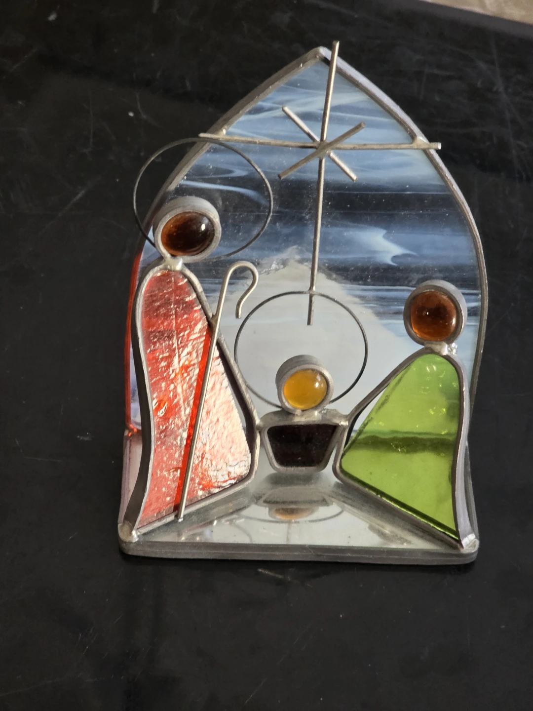 Stained Glass Nativity Scene