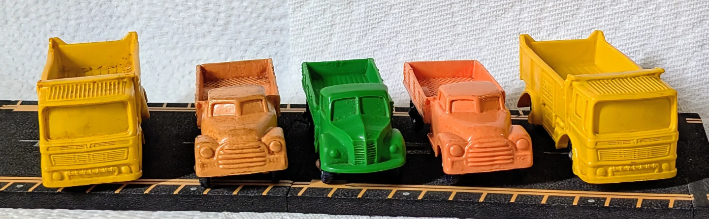 Set ( Lot C ) of 5 Vintage Rubber Toy Trucks
