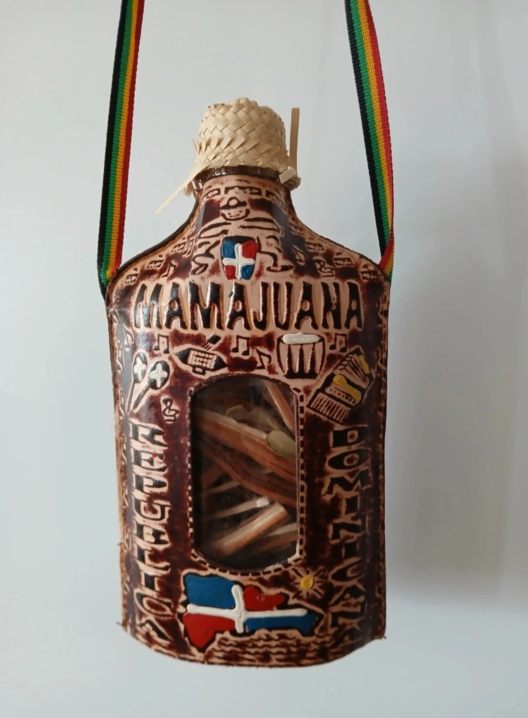 Mamajuana Bottle with carry Strap. No liquor included.