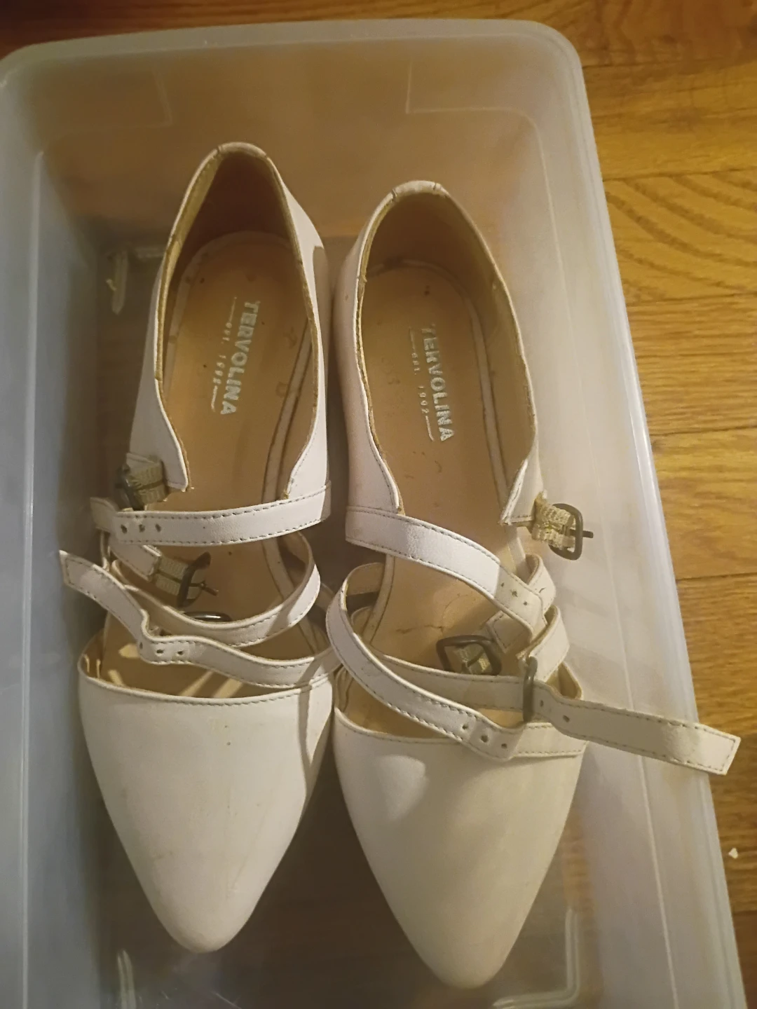 Tervolina White Strappy Heels