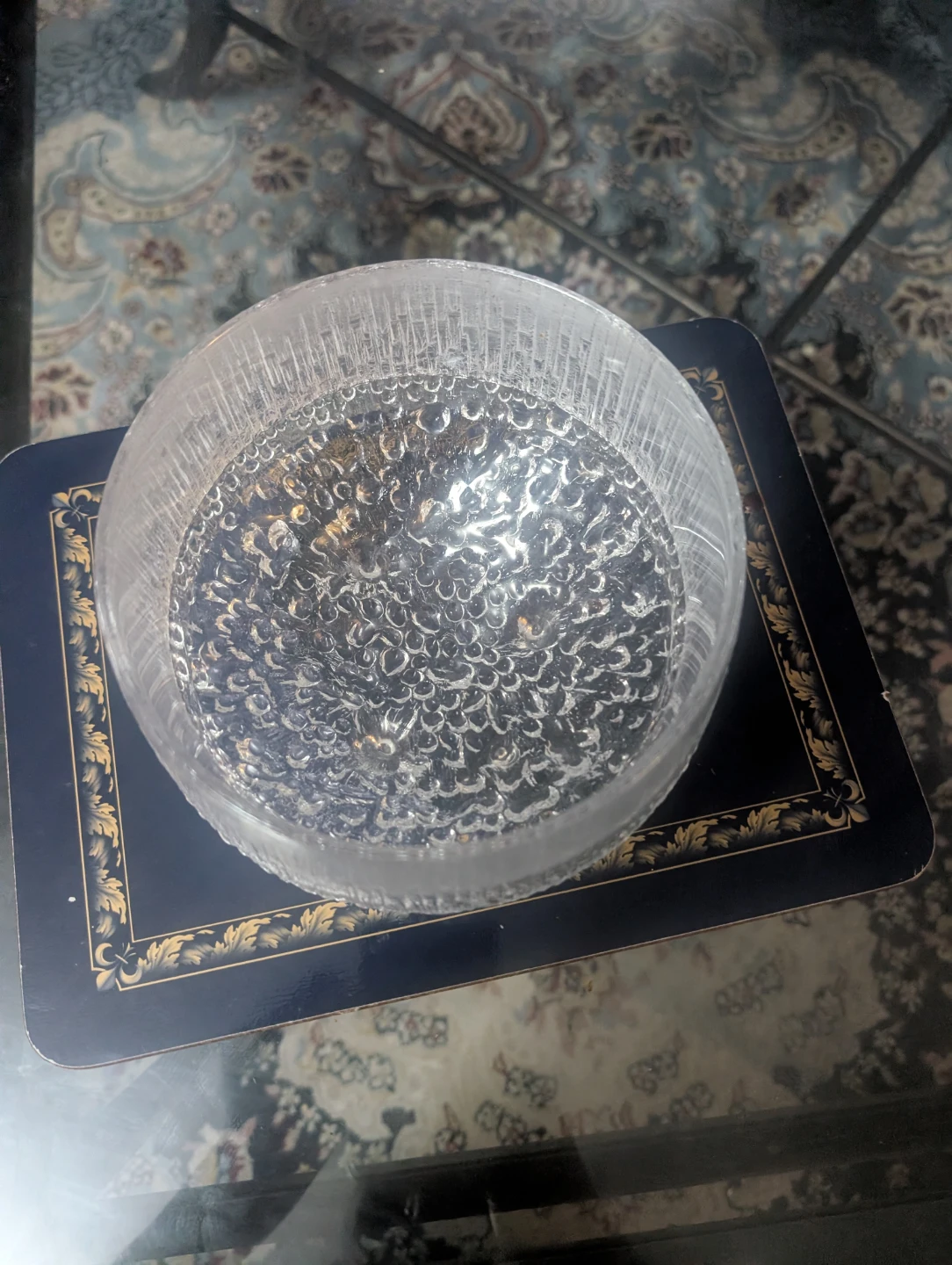 Clear Textured Glass Bowl - photo 3
