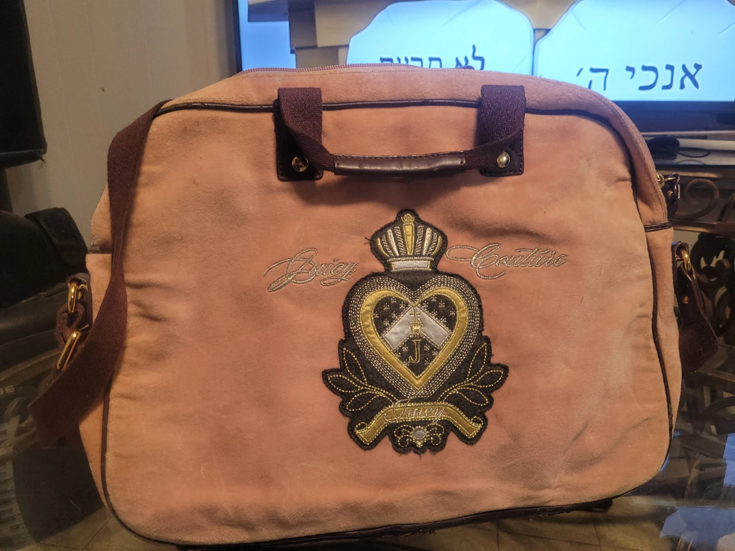 Juicy Couture Pink Velour Duffle Bag