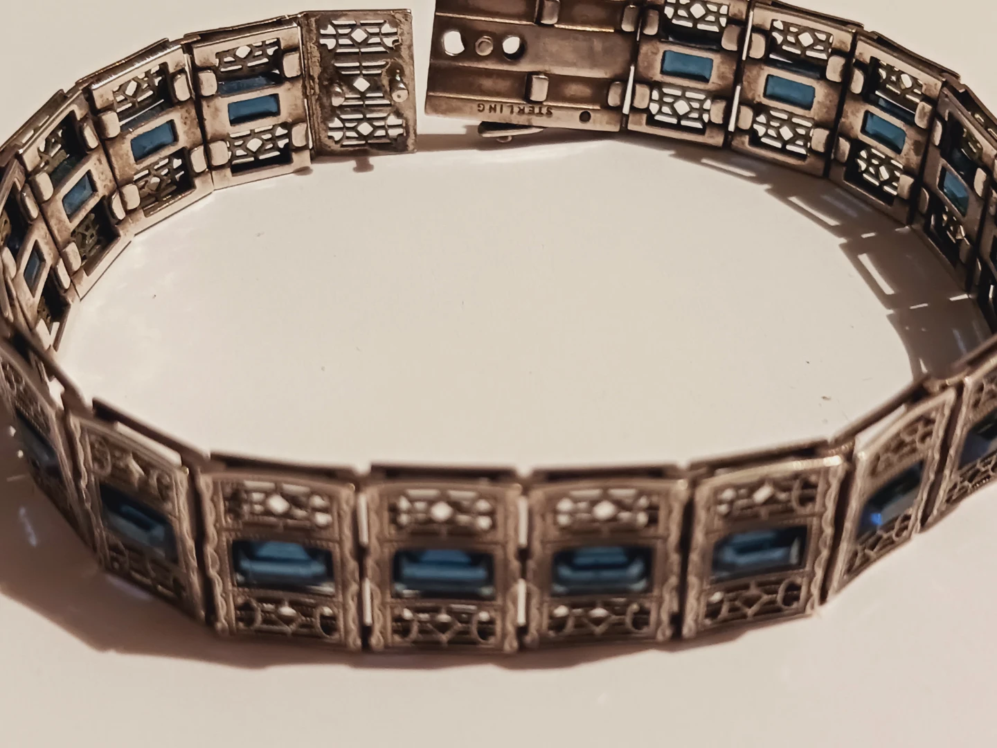 SIMMONS STERLING SILVER 925 ART DECO STUNNING BRACELET - photo 3