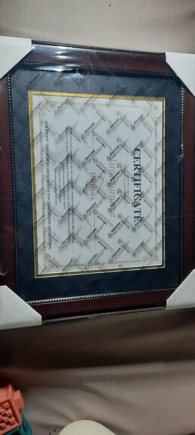 New x3 Diploma//Certificate Frame - Mahogany with Gold Beading - photo 3