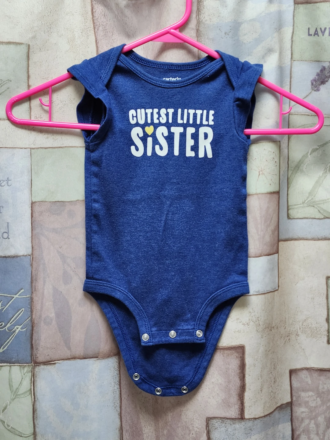 Carter's Cutest Little Sister Blue Bodysuit 12m