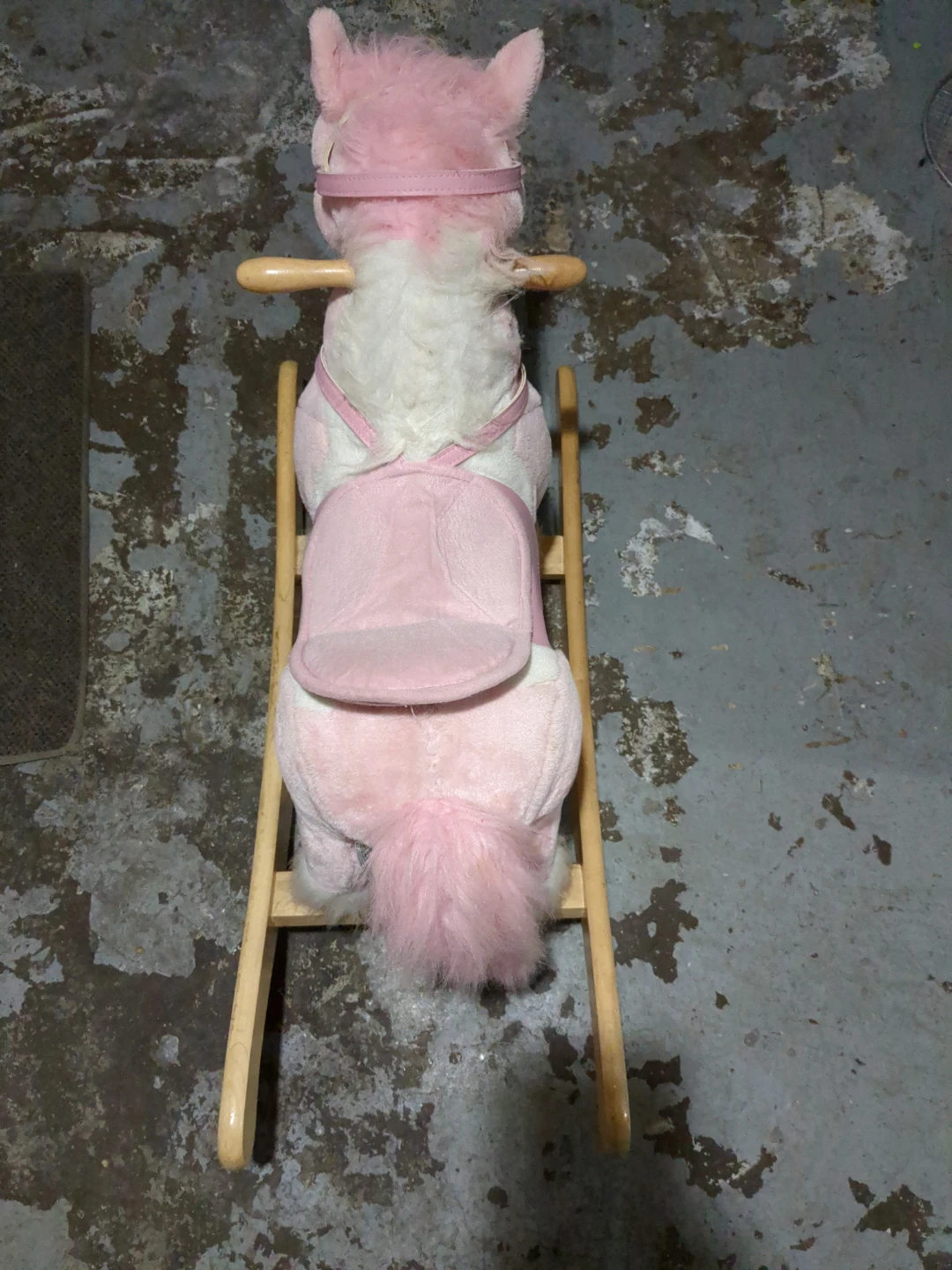 Pink Plush Rocking Horse
