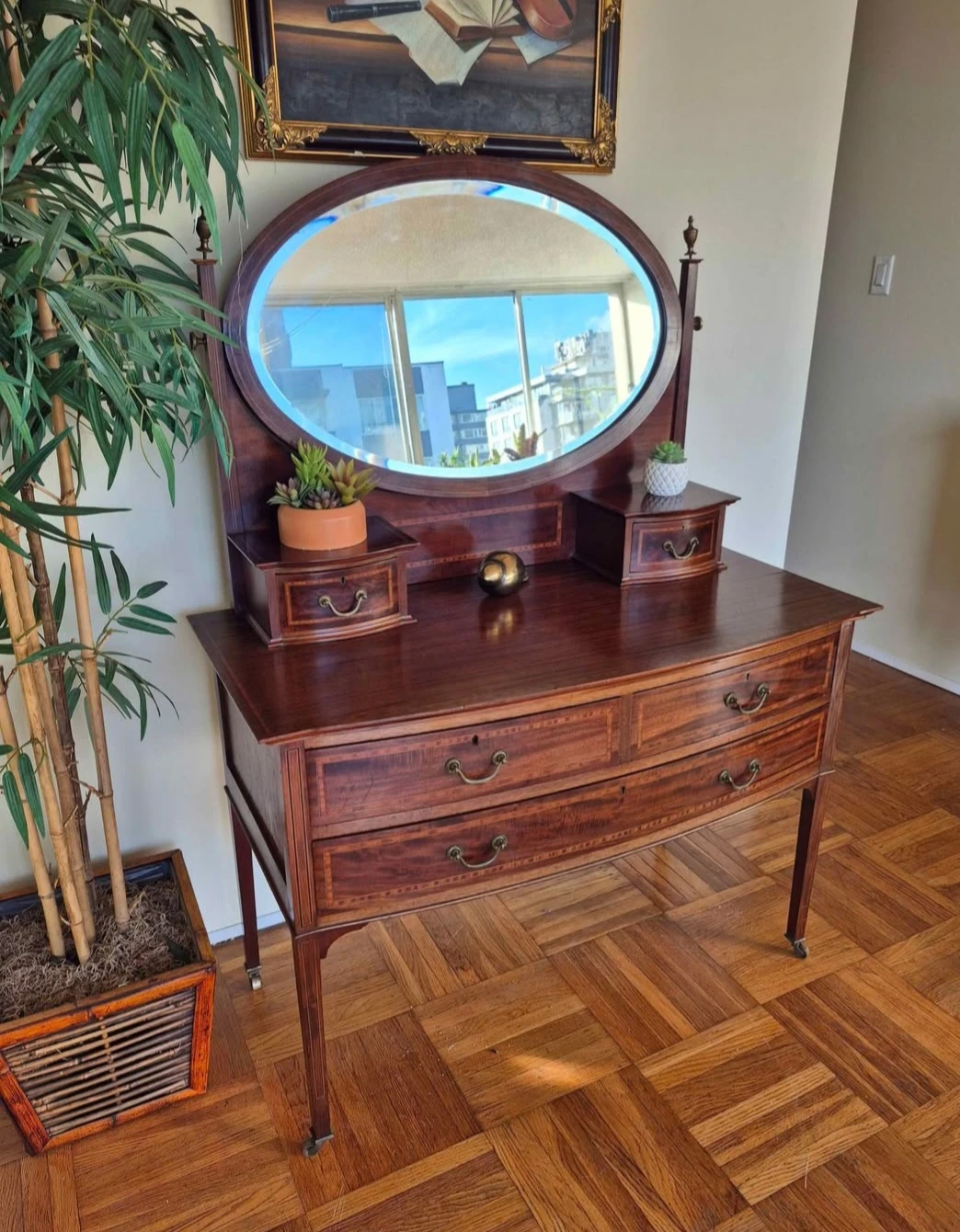 Vintage Edwardian Mahogany Vanity/Dresser (Delivery Available) - photo 2