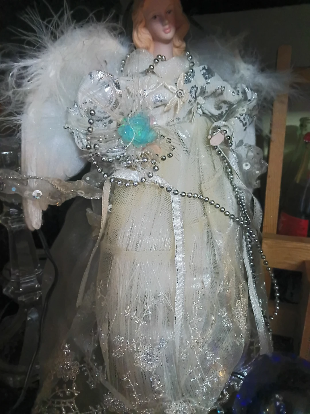 Vintage Angel and Santa Claus Figurines