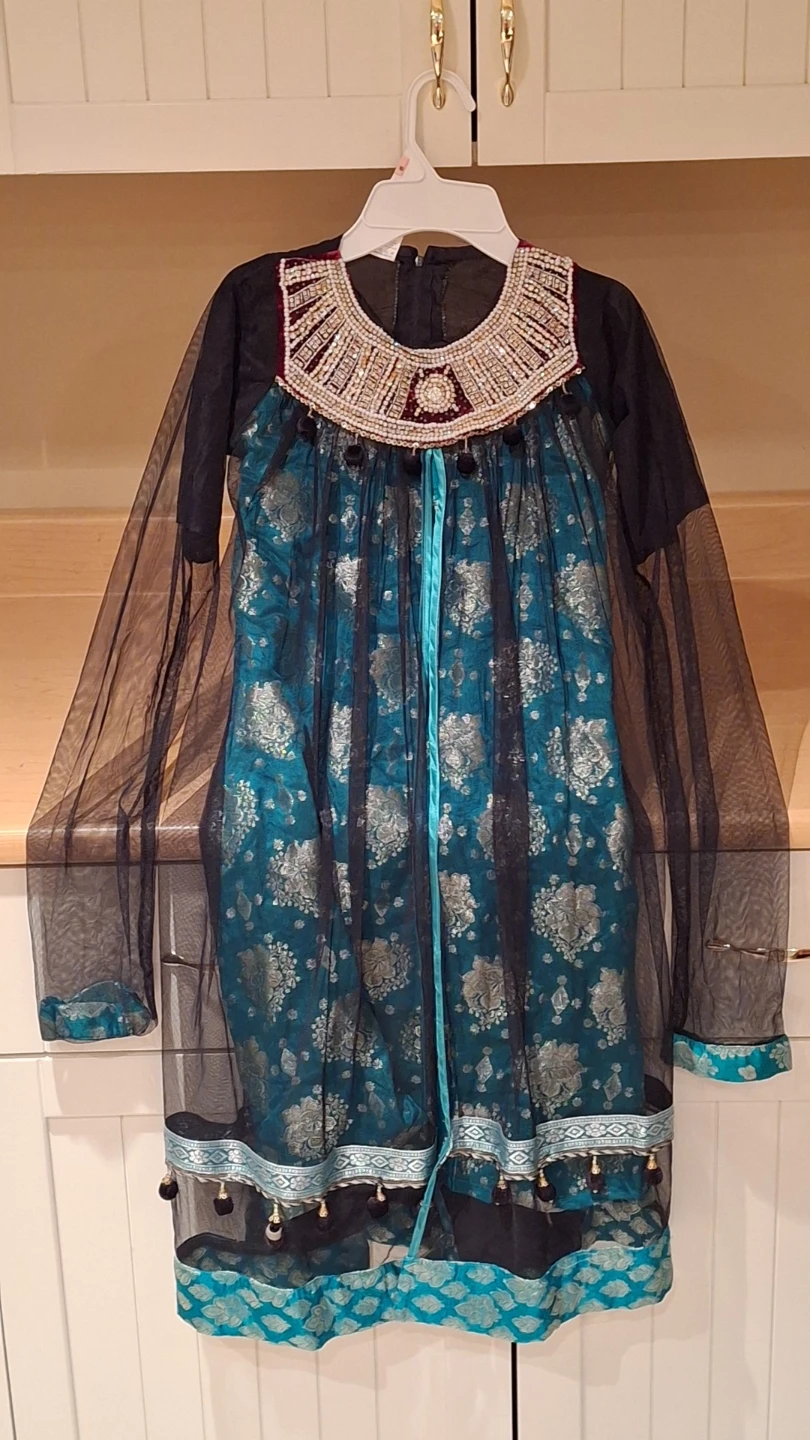Girls' Embroidered Anarkali Dresses (Set of 4)
