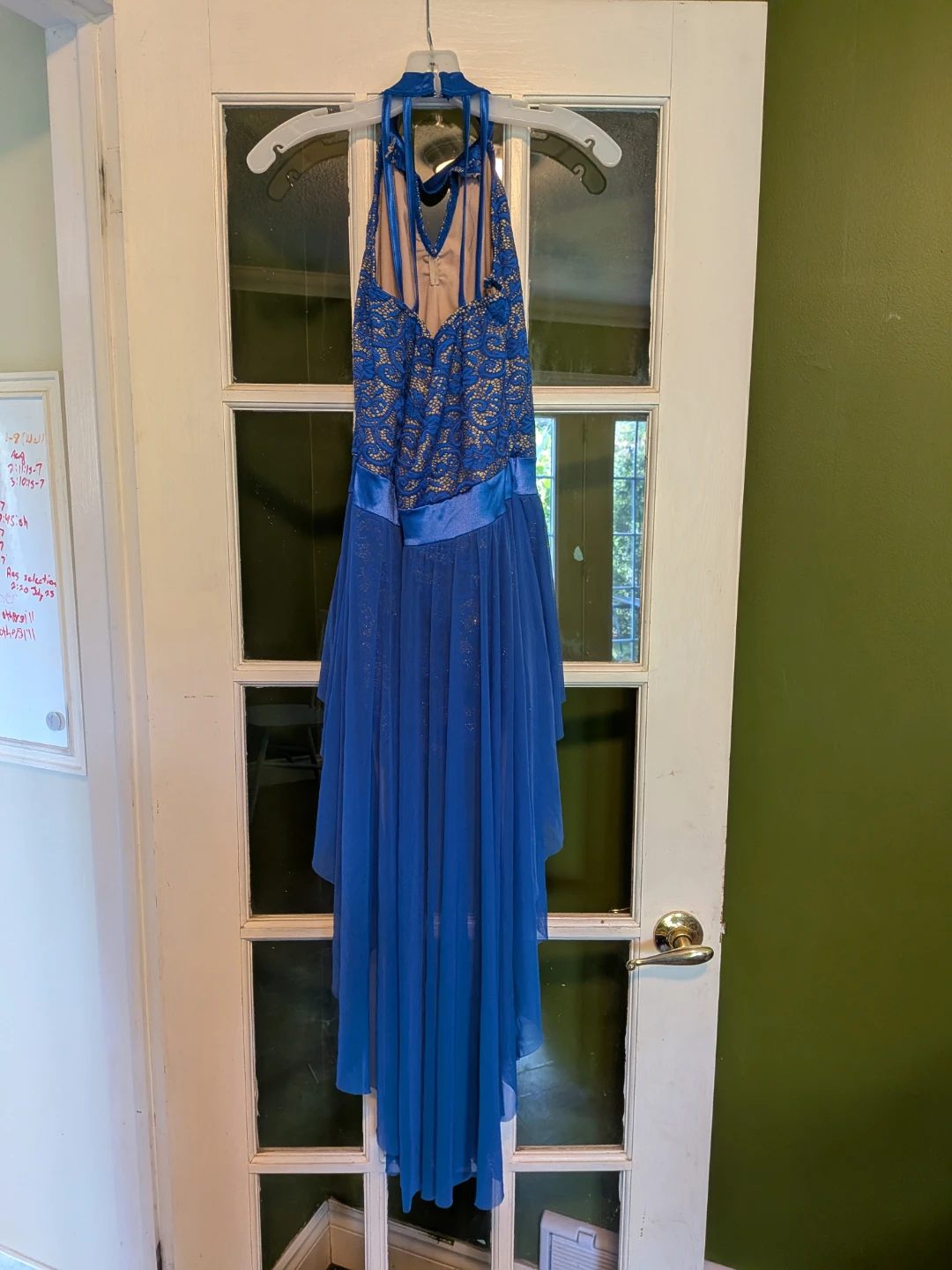 Blue Halter Dance costume with Lace Bodice - photo 2
