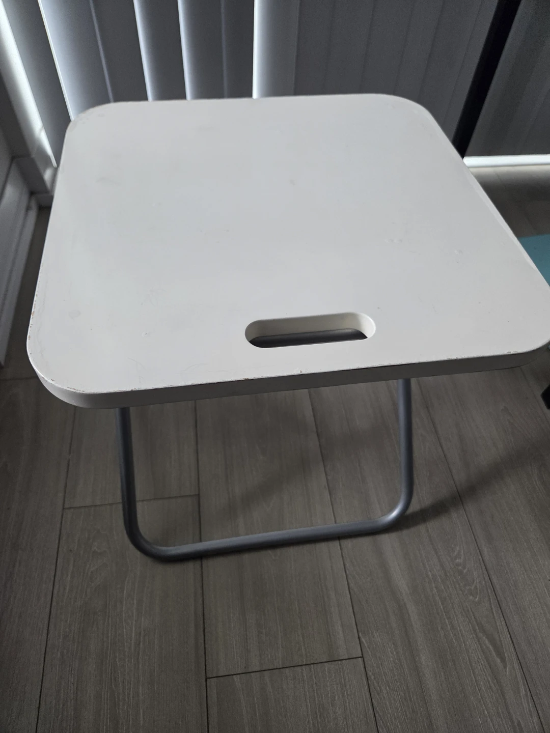 White Portable Folding Side Table - photo 3