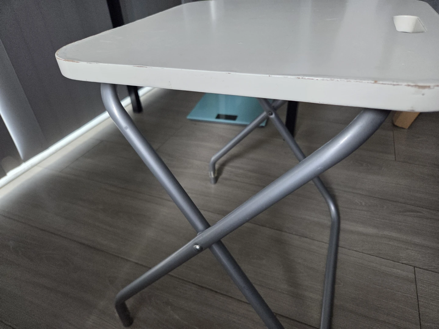 White Portable Folding Side Table - photo 4