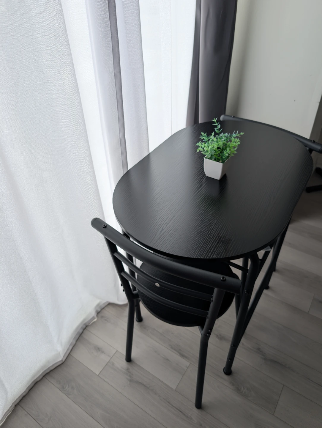 Black Dining Set with 2 Chairs - photo 2
