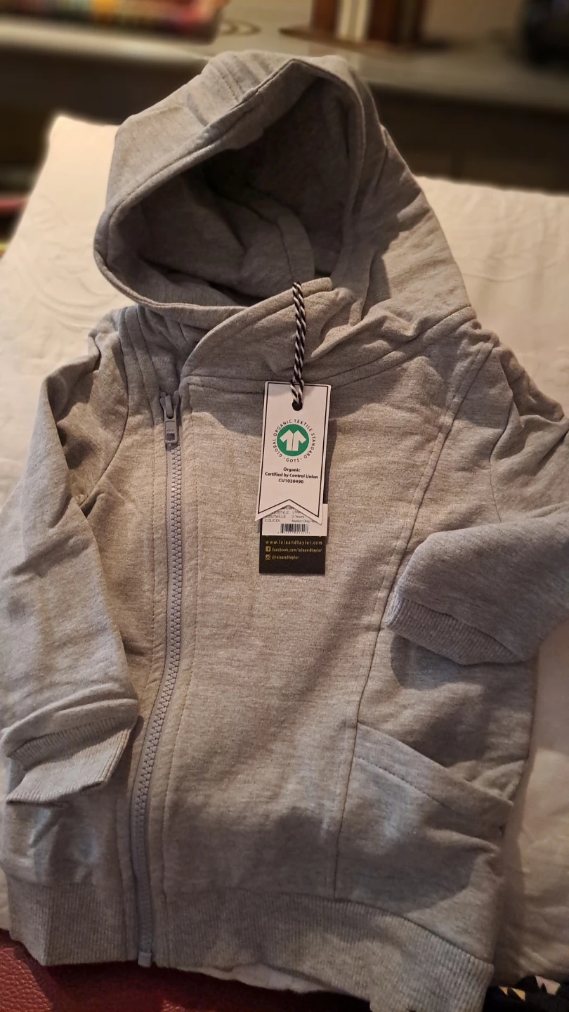 Lola & Taylor Grey Organic Cotton Hoodie Size 3