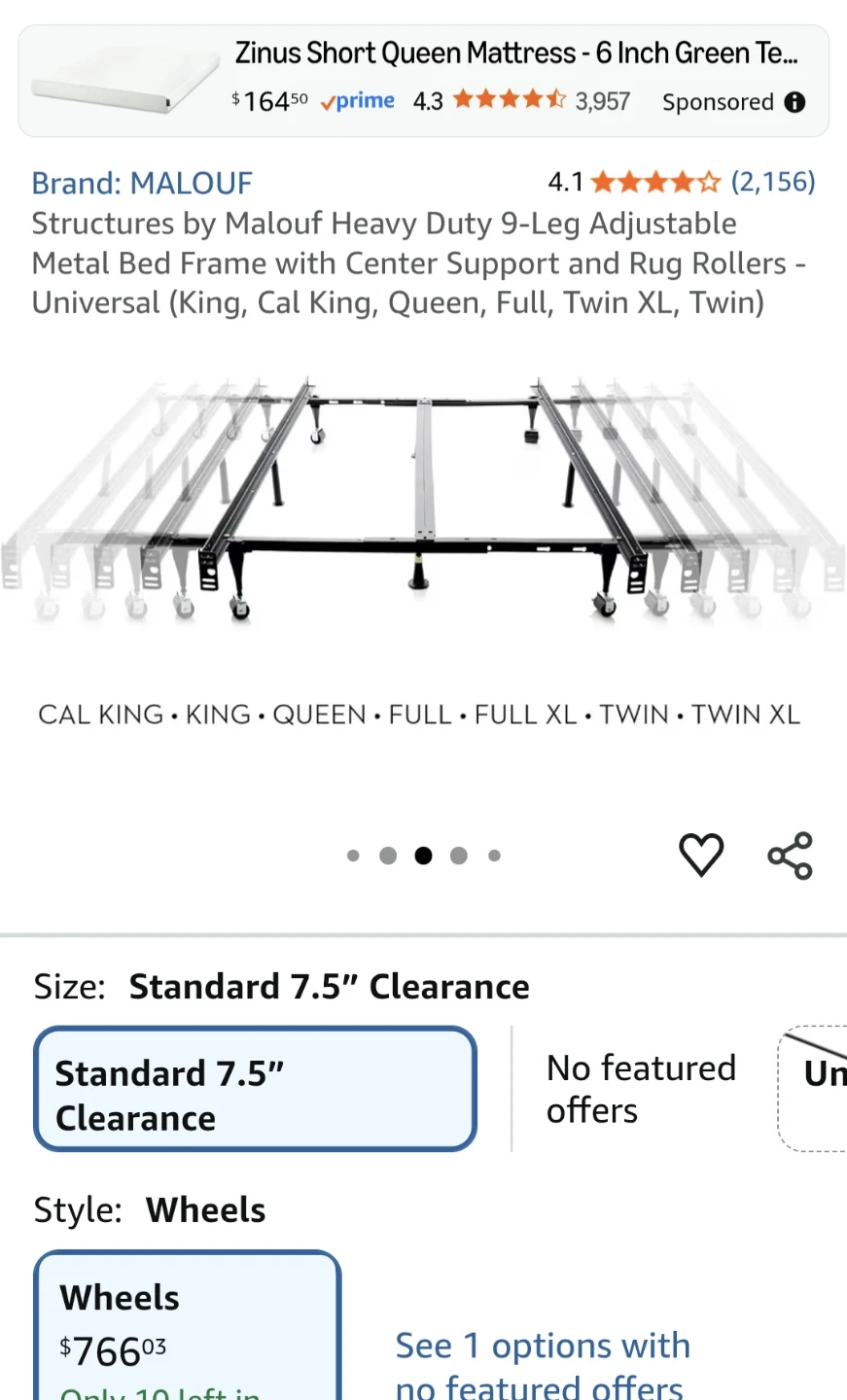 Adjustable Metal Bed Frame - photo 2