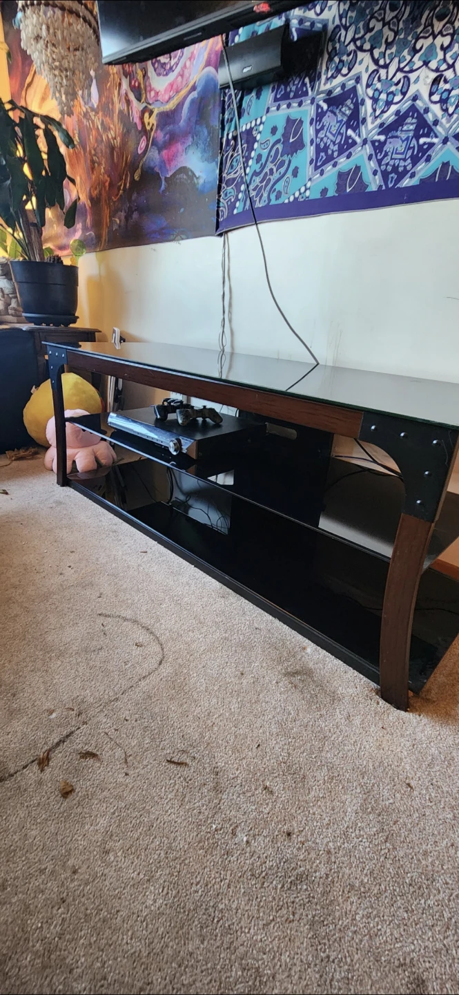 Glass Top TV Stand 6'