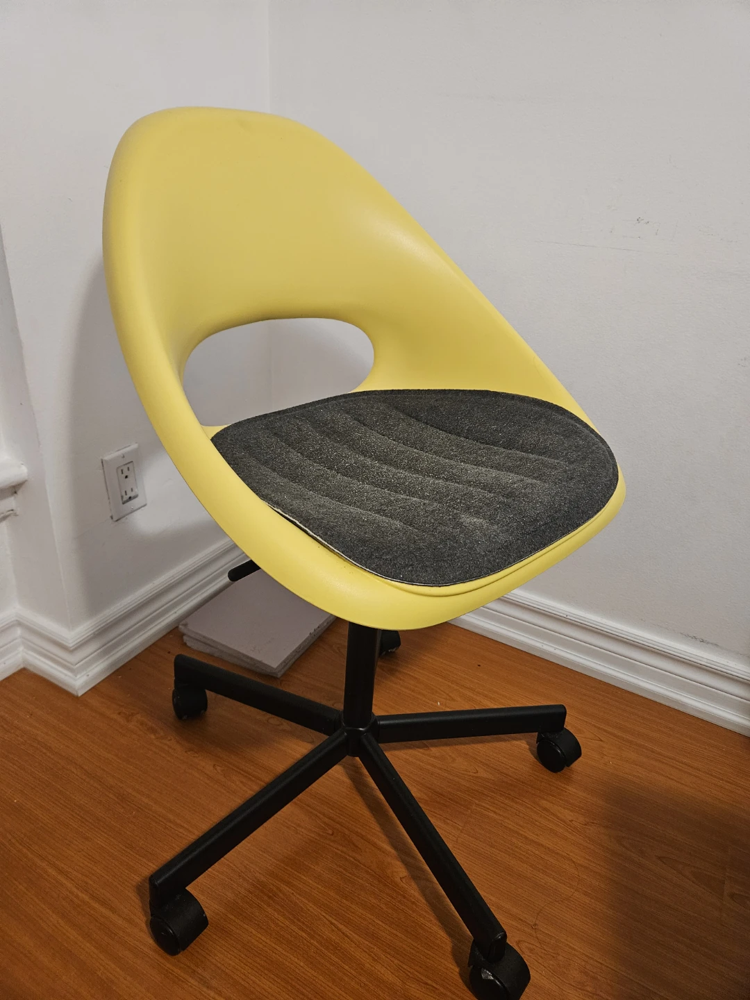 IKEA Yellow Office Chair with Black Seat