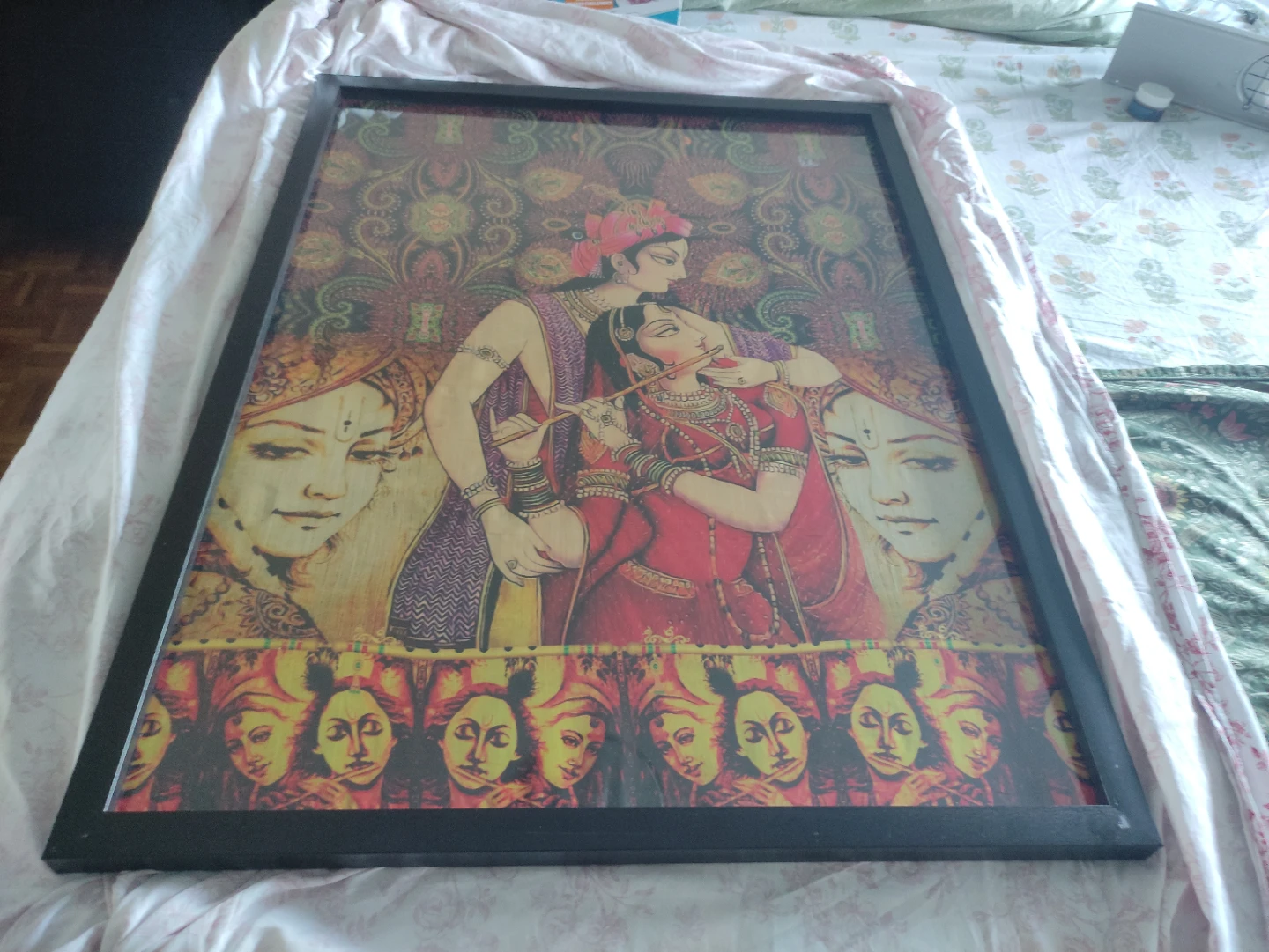 Framed Krishna & Radha Art Print - photo 4
