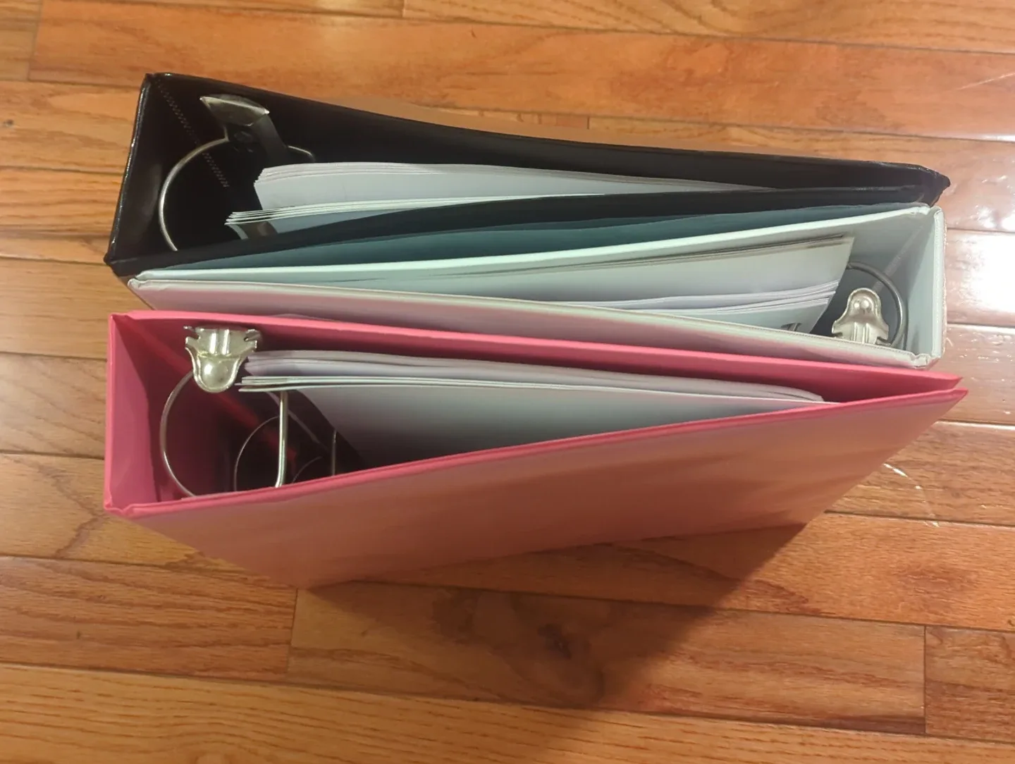 SOLD: Binders - Black White and Pink w/dividers