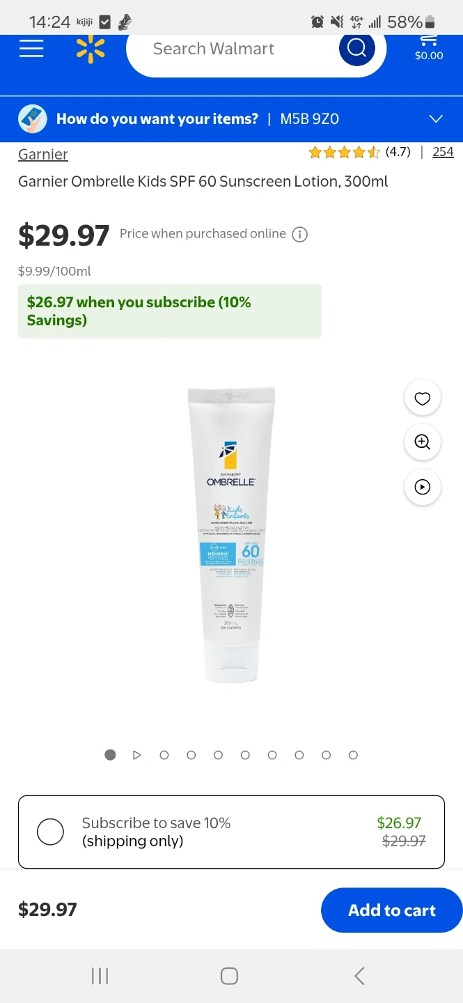 Garnier Ombrelle Kids SPF 60 Sunscreen Lotions (Brand New)