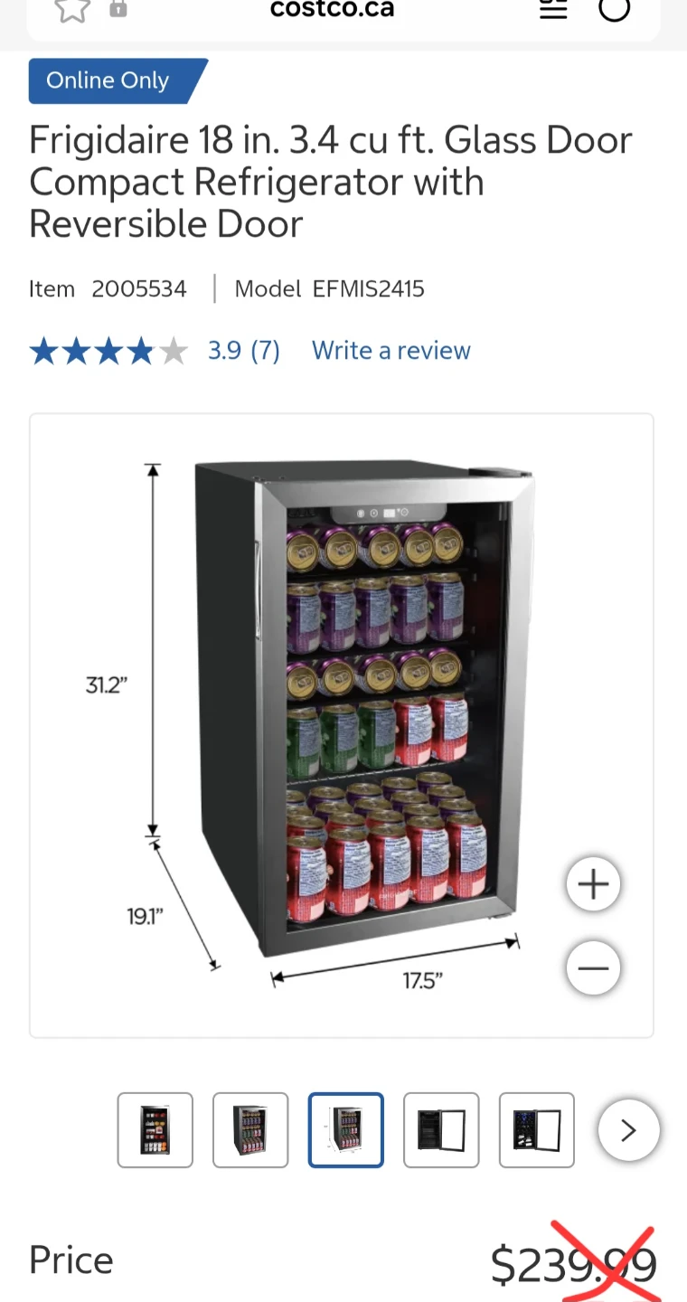 Frigidaire 18 in. 3.4 cu ft. Glass Door Compact Refrigerator - photo 2