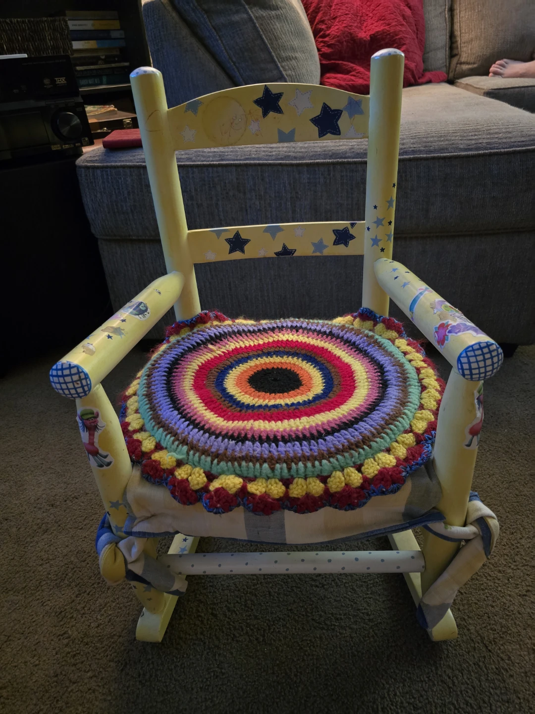 Yellow Children's Rocking Chair with Star Design