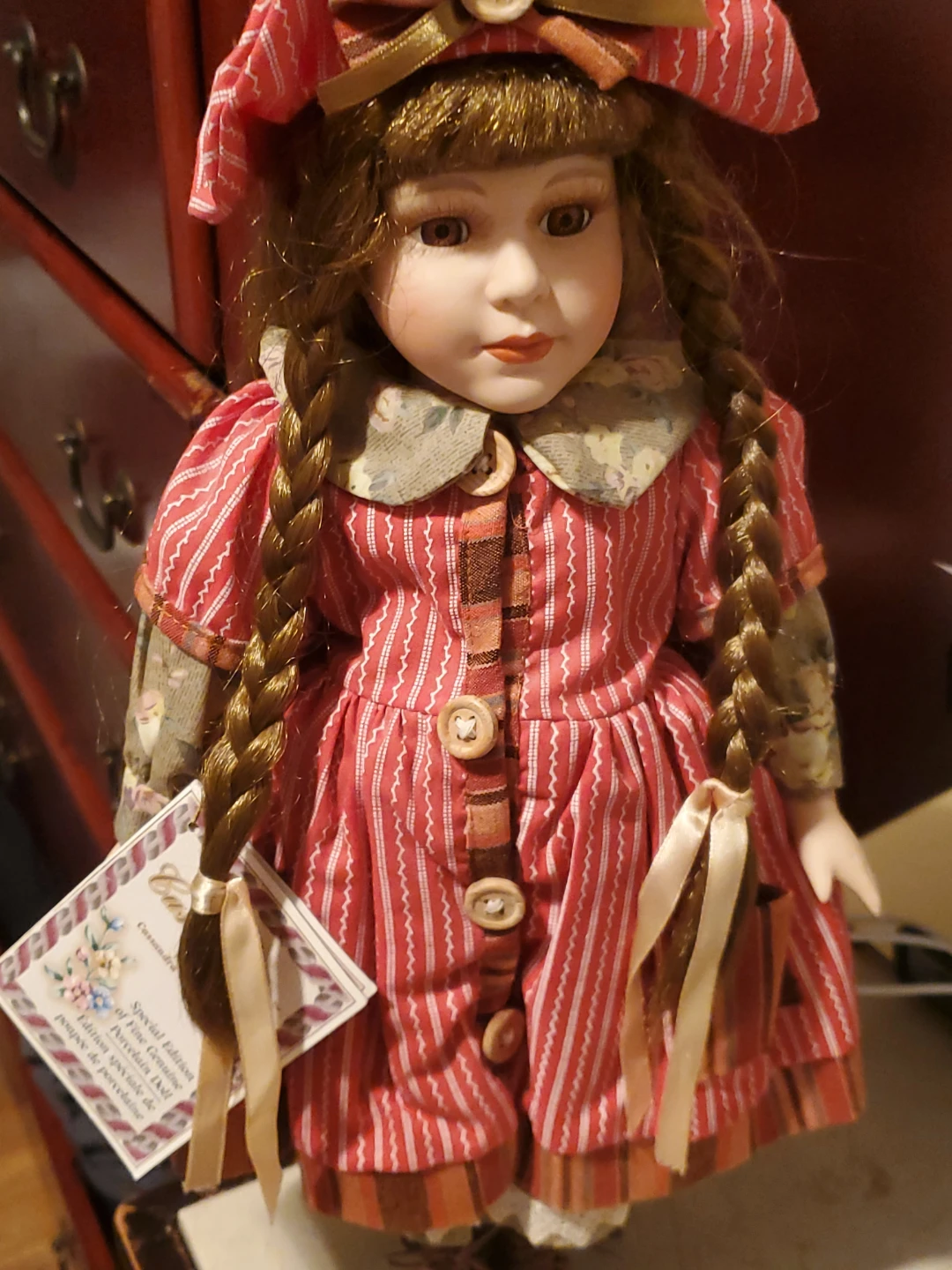 Cassandra Fine Porcelain doll With Stand