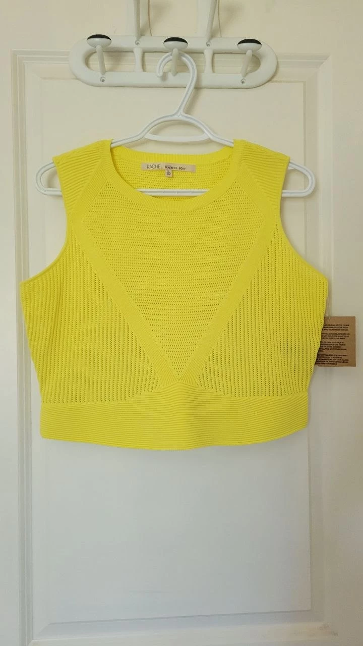 Rachel Roy Yellow Knit Tank Top - Size XL (NEW)