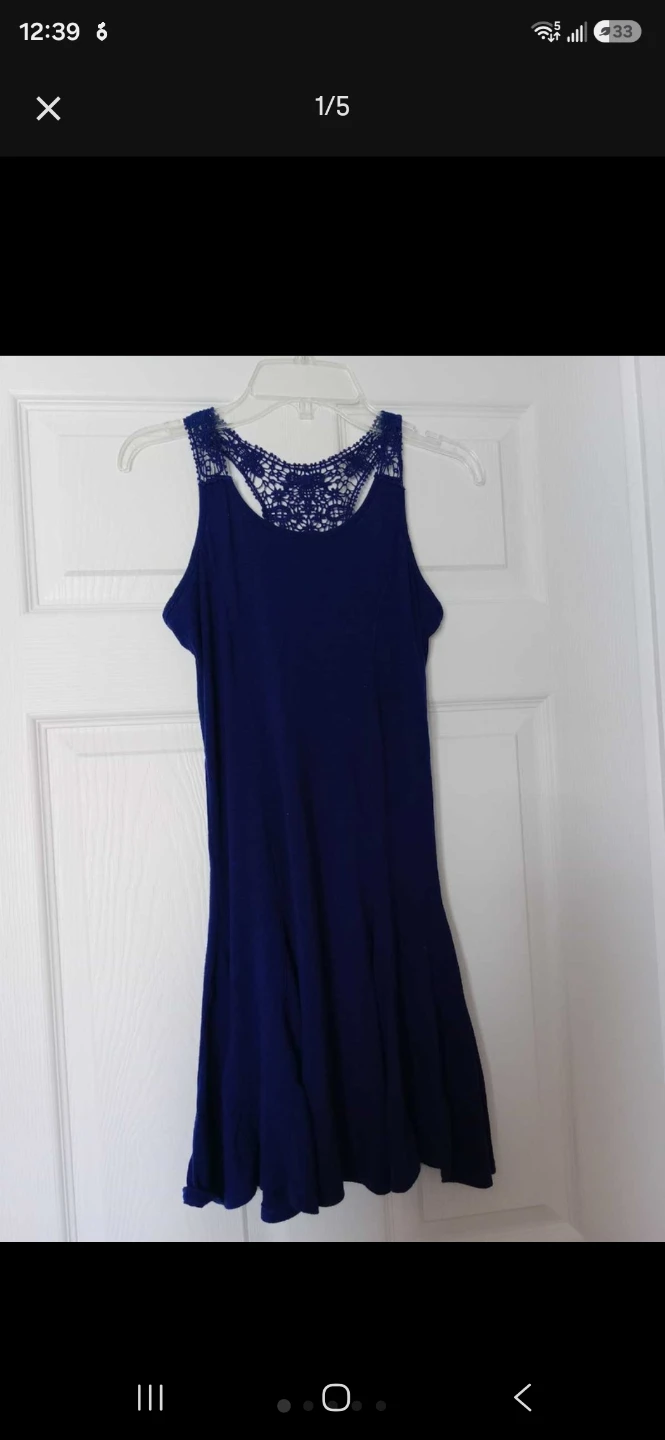 Royal Blue Tank Top with Lace Back XS/6X