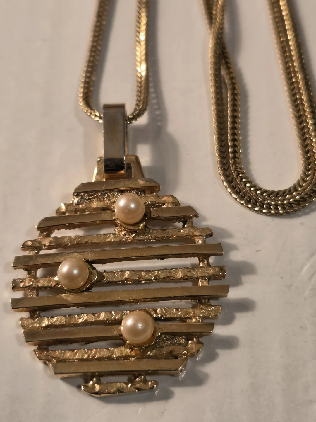 24 k gold triple plate pendant necklace