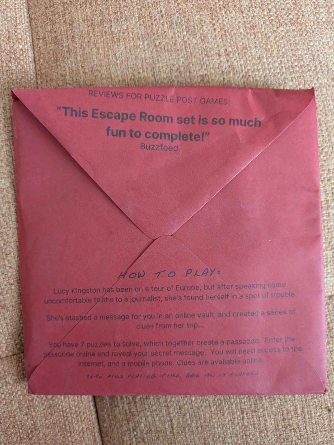 The Missed Flight Escape Room in an Envelope Puzzle Post Game - photo 2