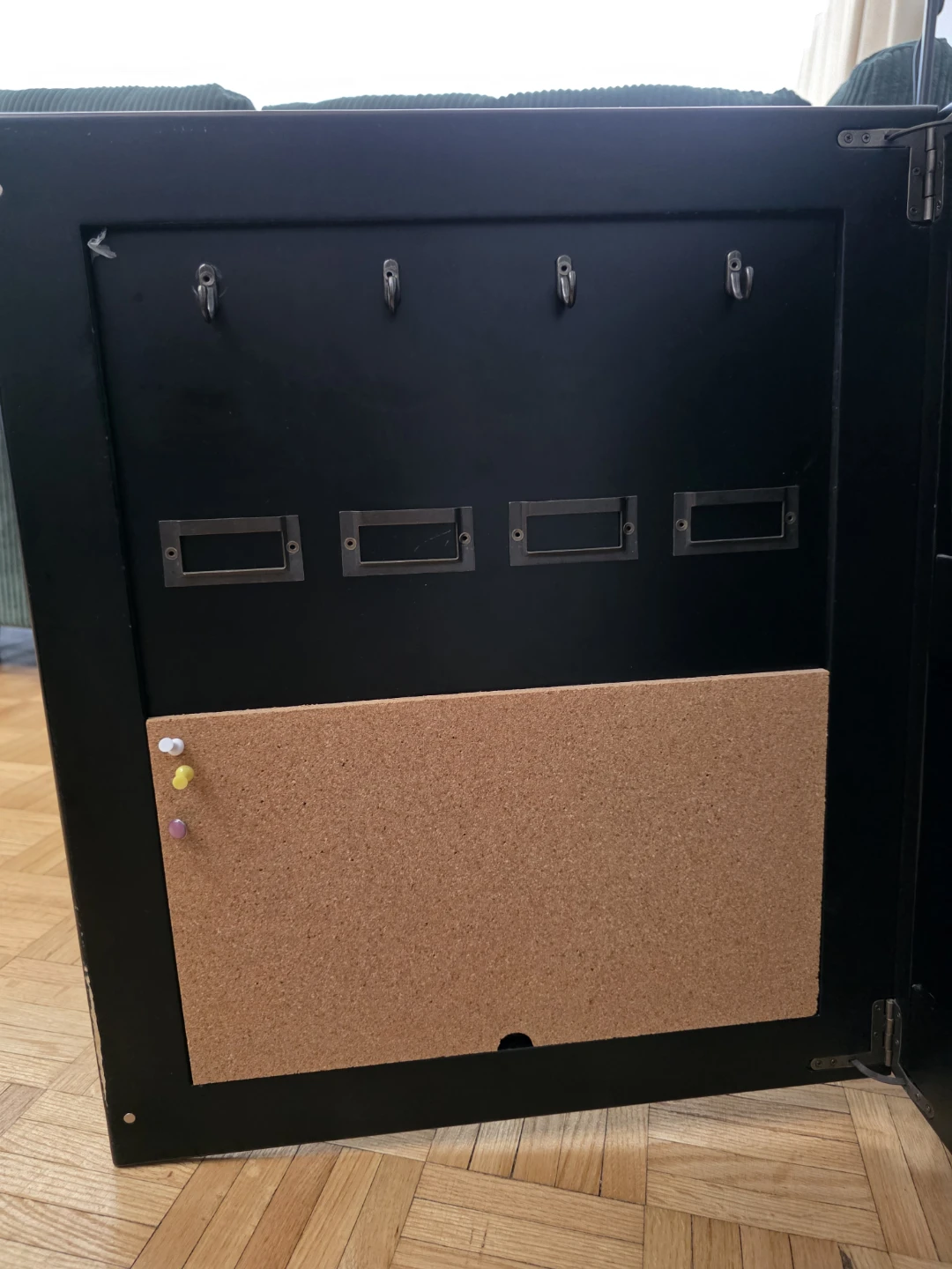 Black Wall Mount Organizer with Cork Board - photo 3