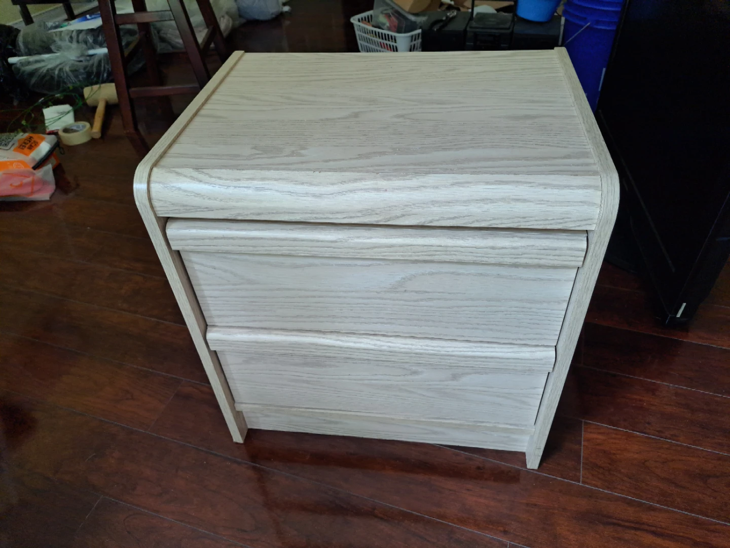 Light Wood Finish Two-Drawer Nightstand