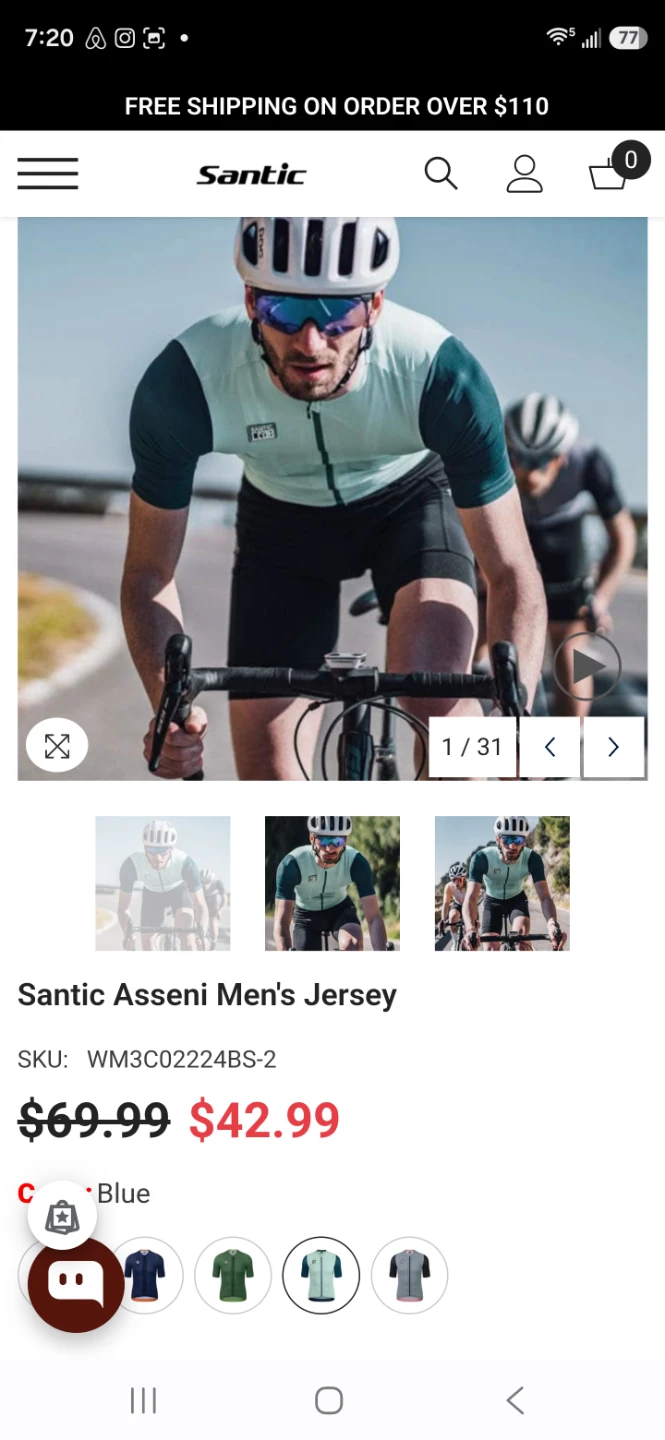 NWT Santic Asseni Men's Cycling Jersey - photo 2