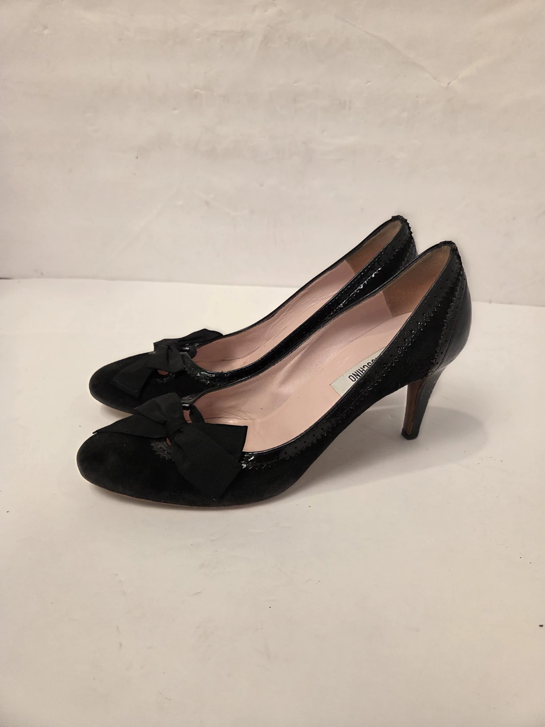 Moschino Black Suede Bow Heels - photo 3