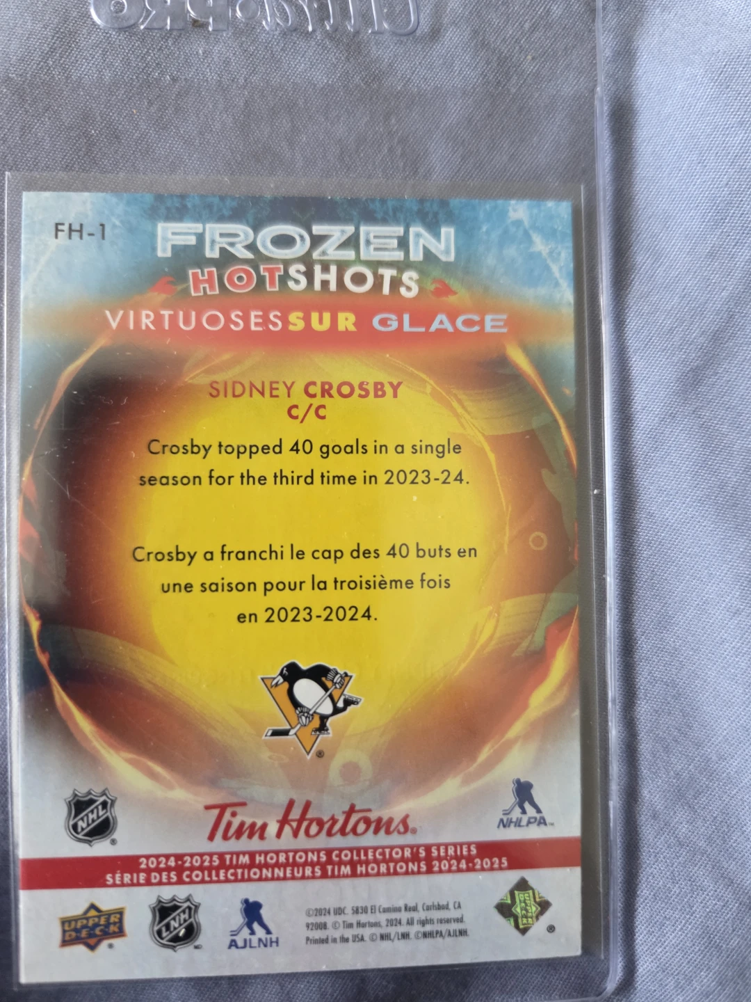 Frozen Hotshots Virtuosos sur Glace Sidney Crosby Card - photo 2