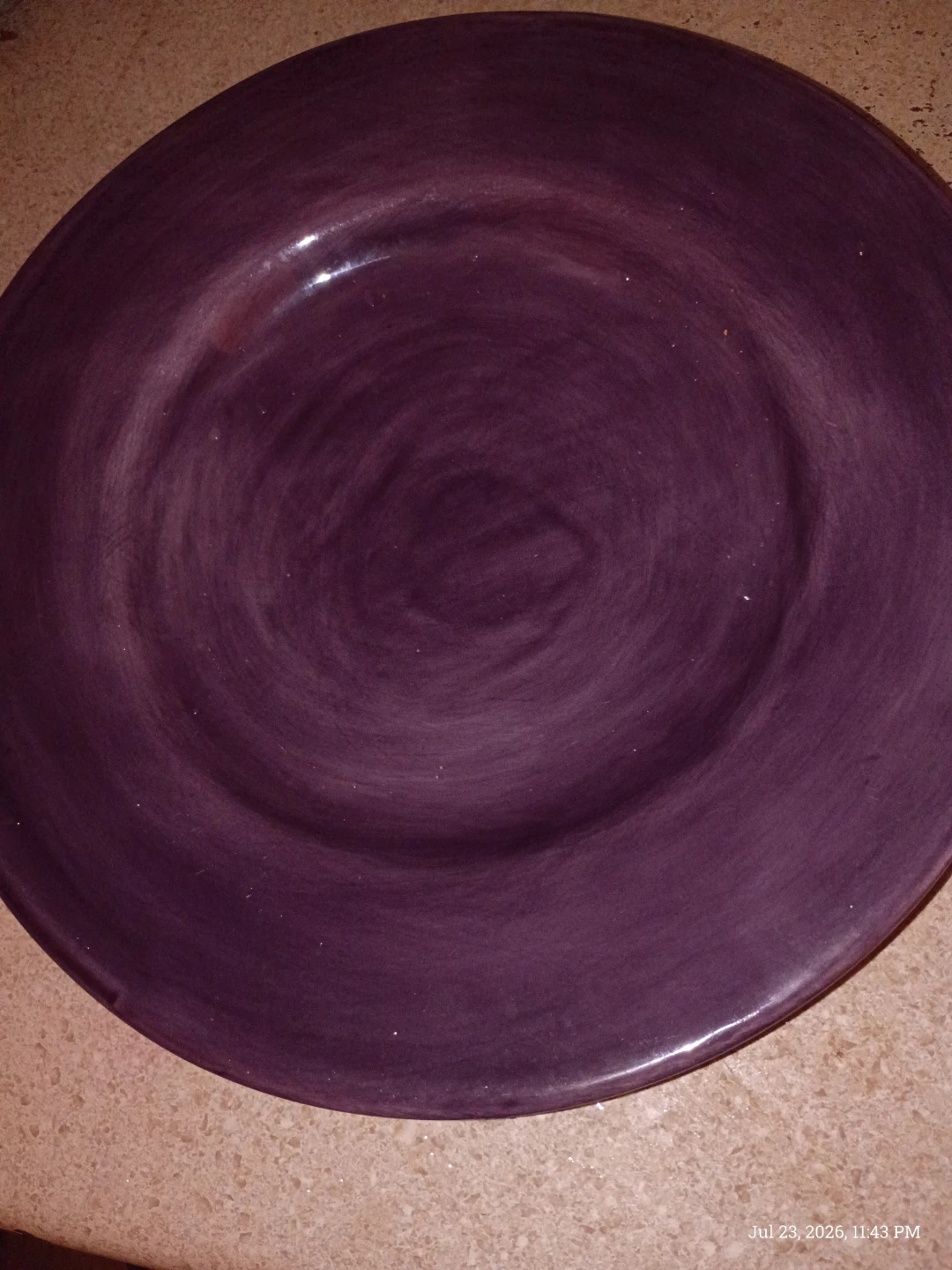 Purple & Yellow Plate with Cat Design - photo 3