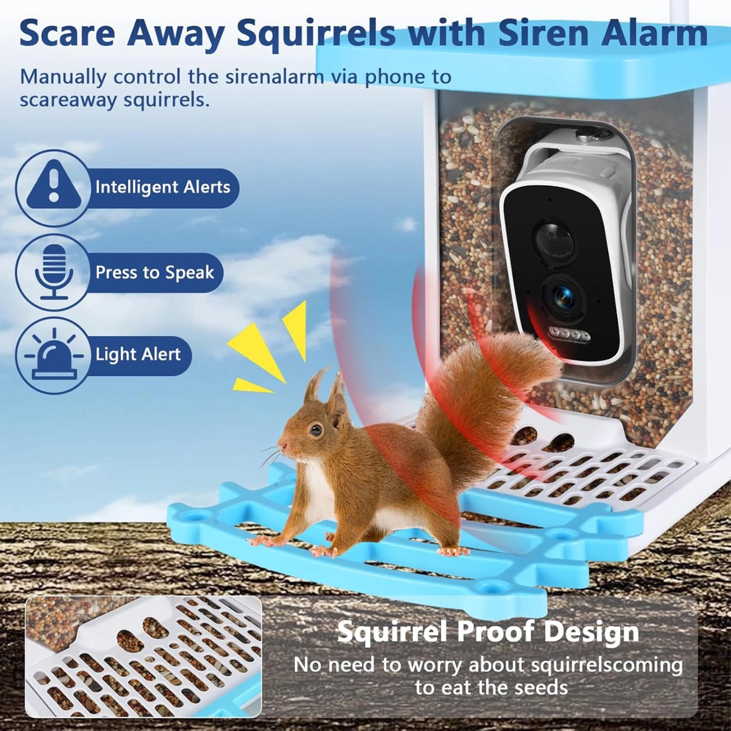 Squirrel Proof Bird Feeder with Camera and Solar Panel - photo 4