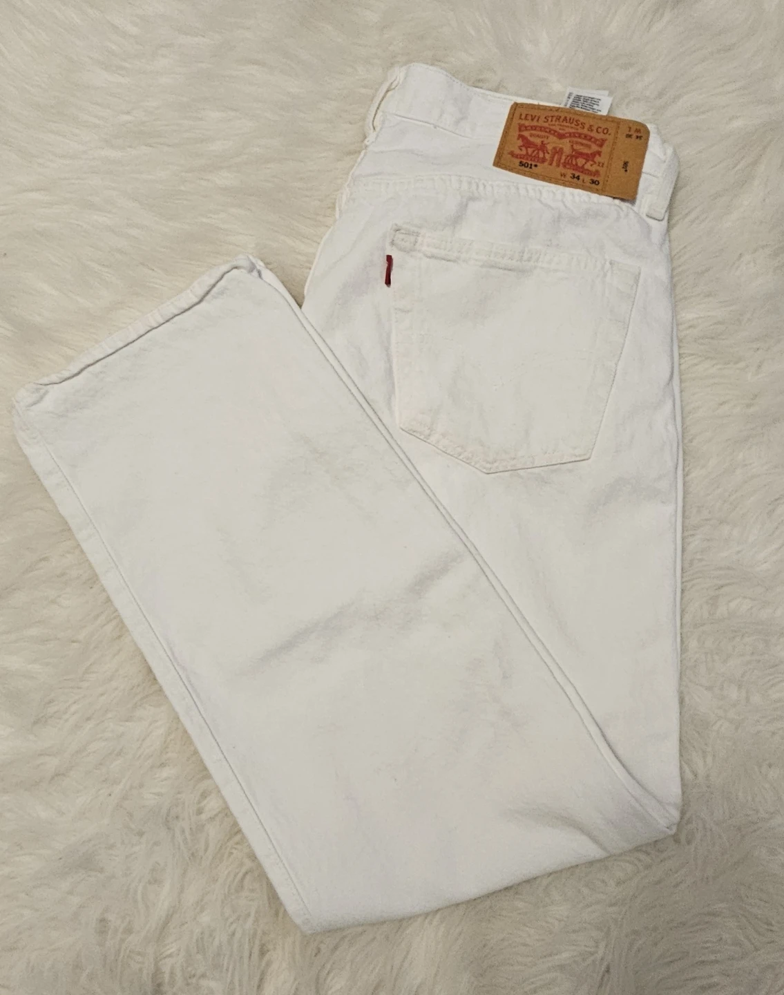 Levi's 501 White Denim Jeans Men's 34x30