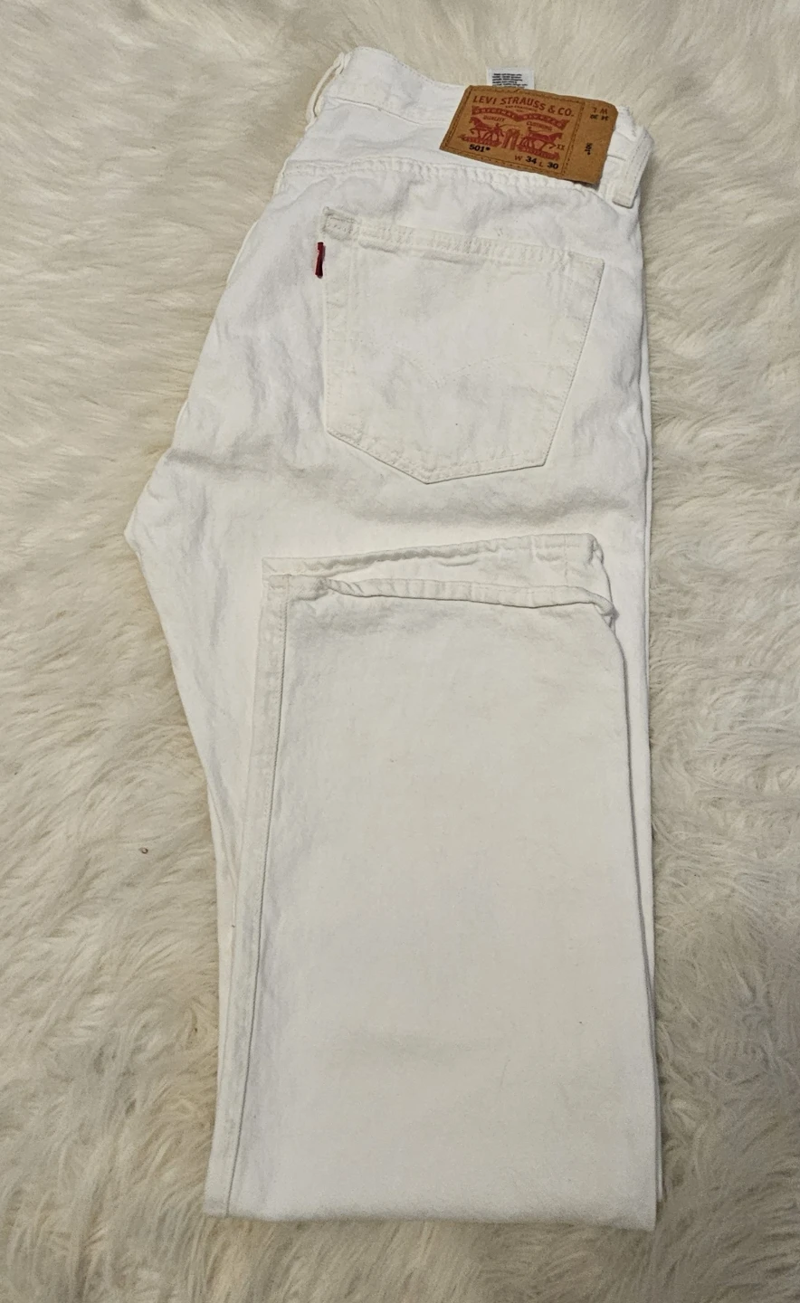 Levi's 501 White Denim Jeans Men's 34x30 - photo 2