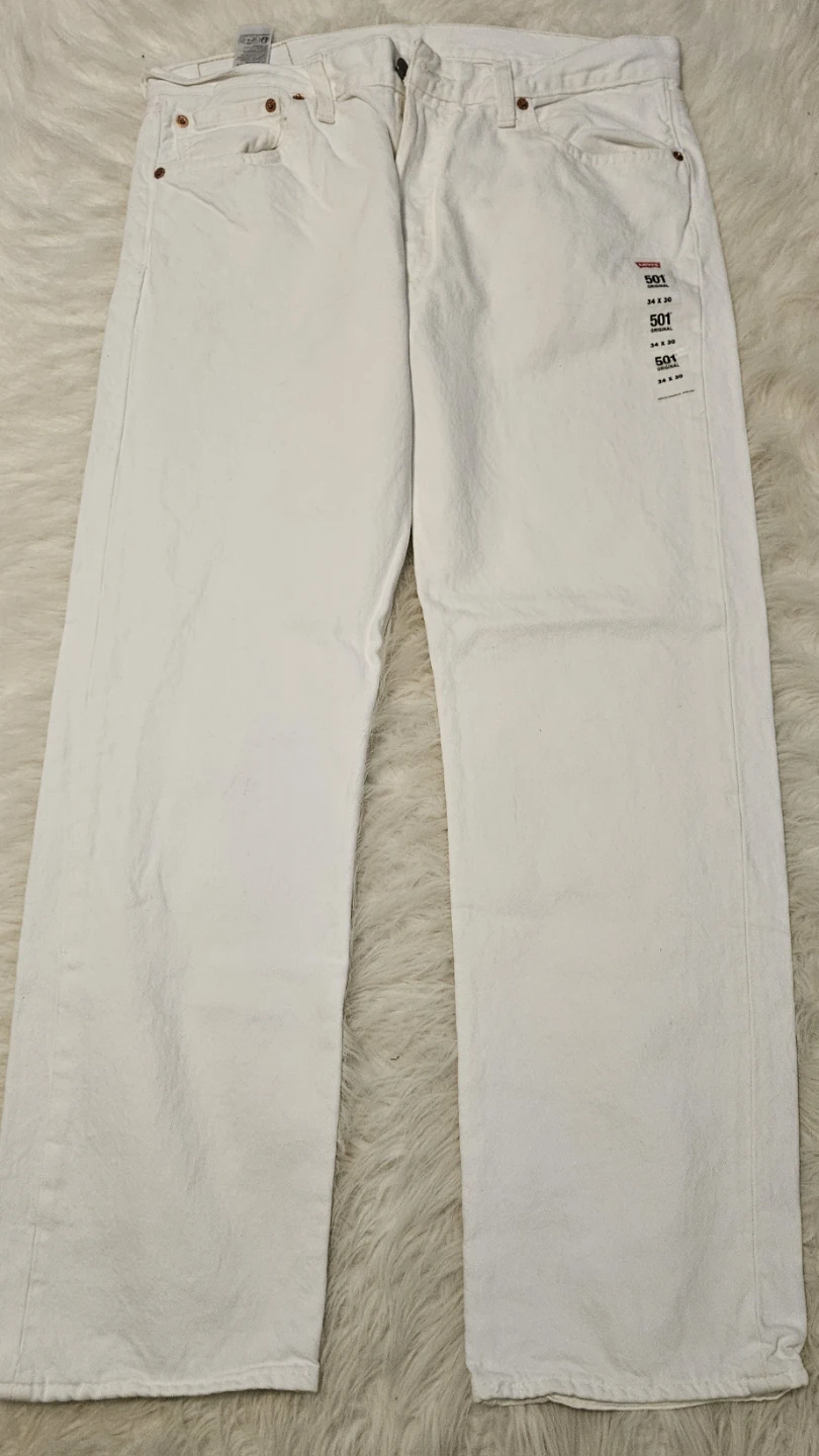 Levi's 501 White Denim Jeans Men's 34x30 - photo 3