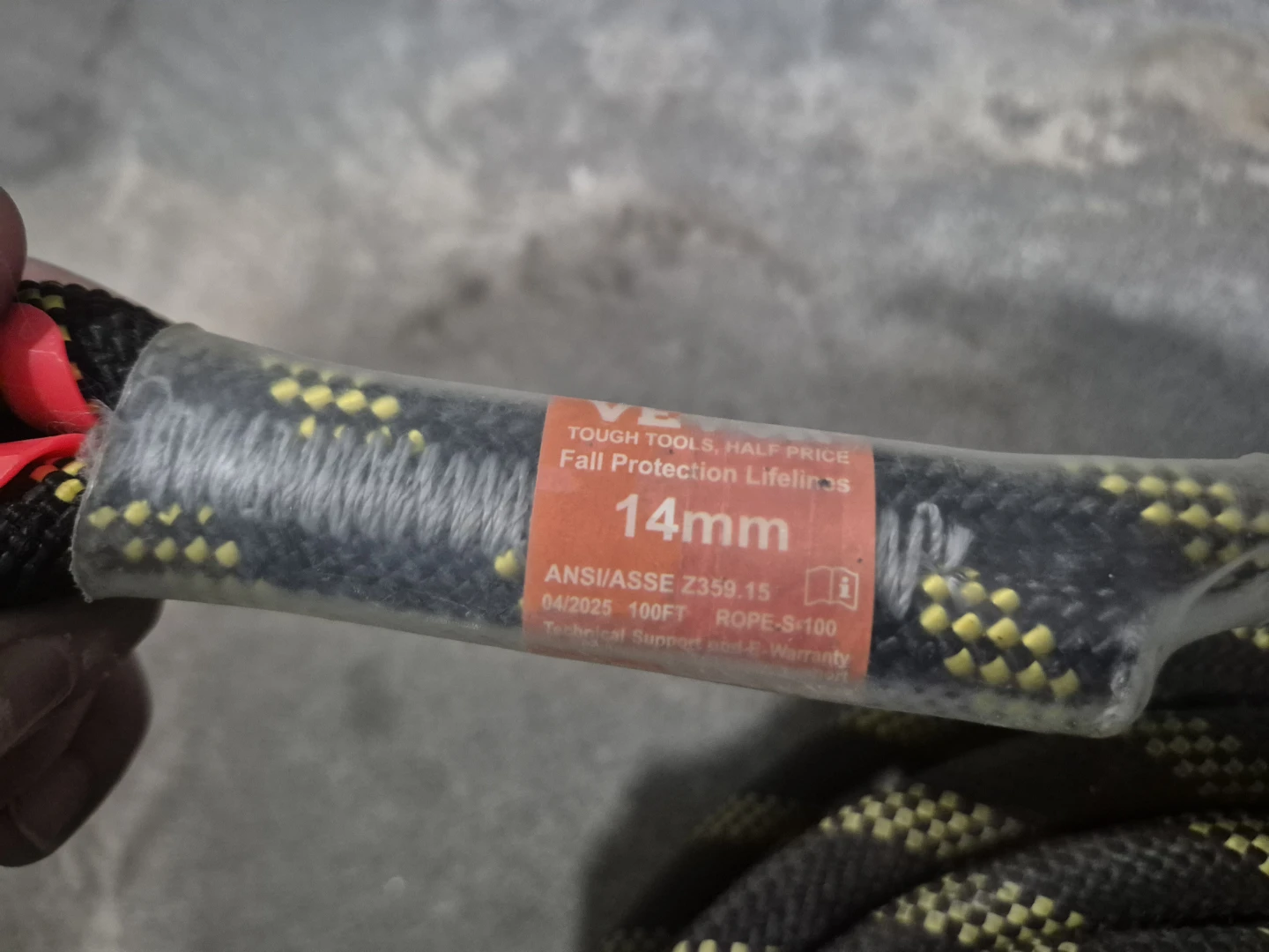 Vevor Fall Protection Lifeline Rope 14mm x 100ft - photo 4
