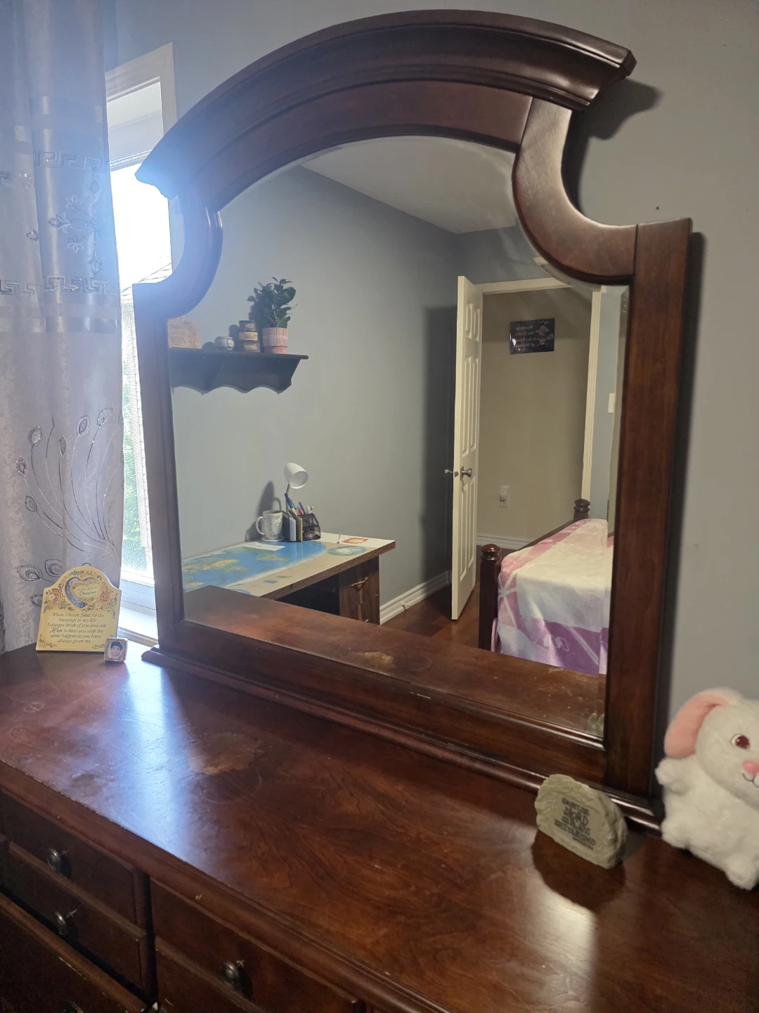 Wooden Dresser with Mirror