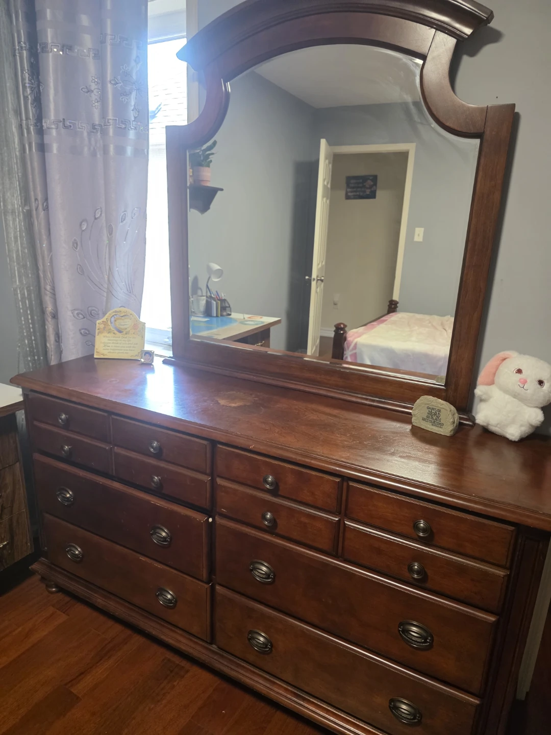 Wooden Dresser with Mirror - photo 2