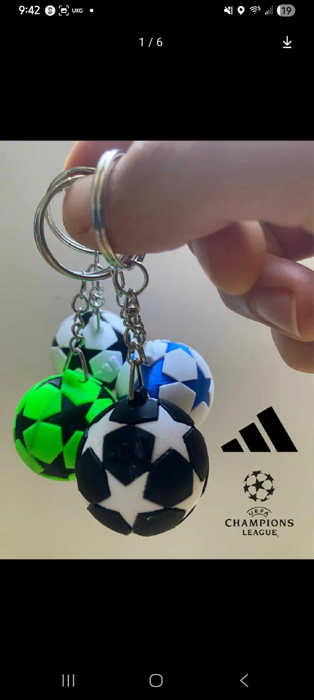 Champions League Football Keychains