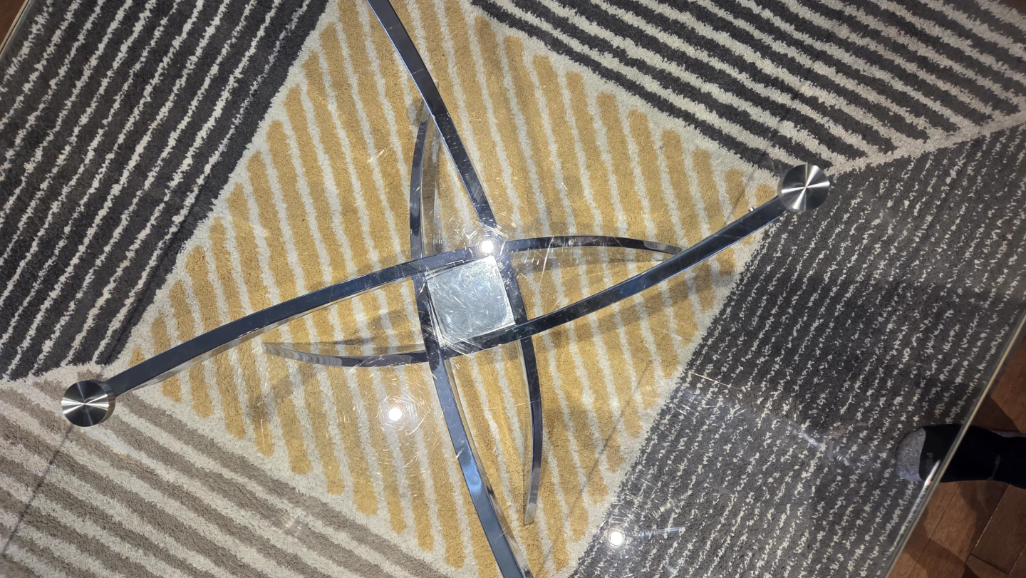 Glass Dining Table with Chrome Base - photo 2