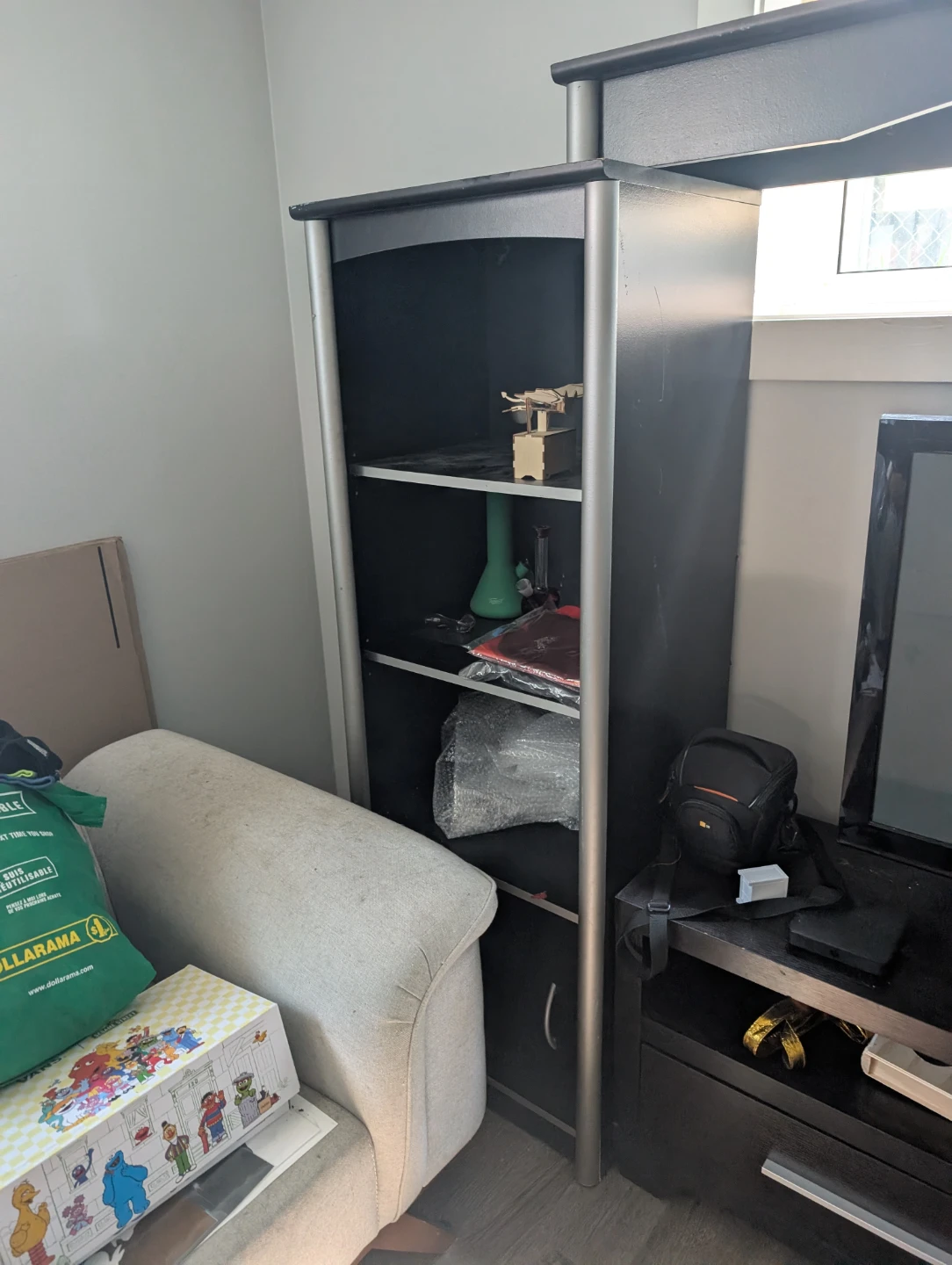 Black Entertainment Unit with Shelving - photo 5